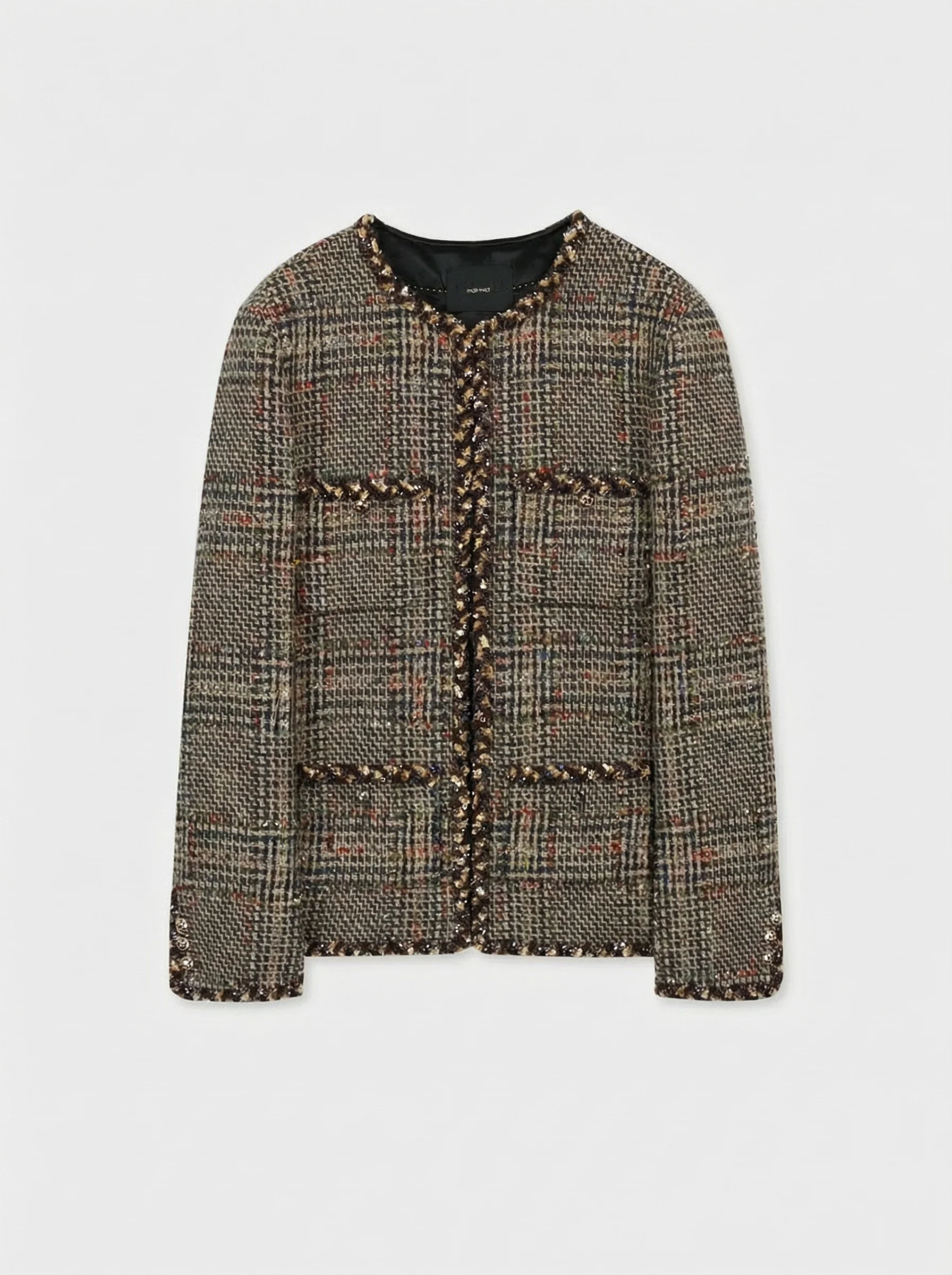 Sequin-Trim Tweed Jacket - Image 5