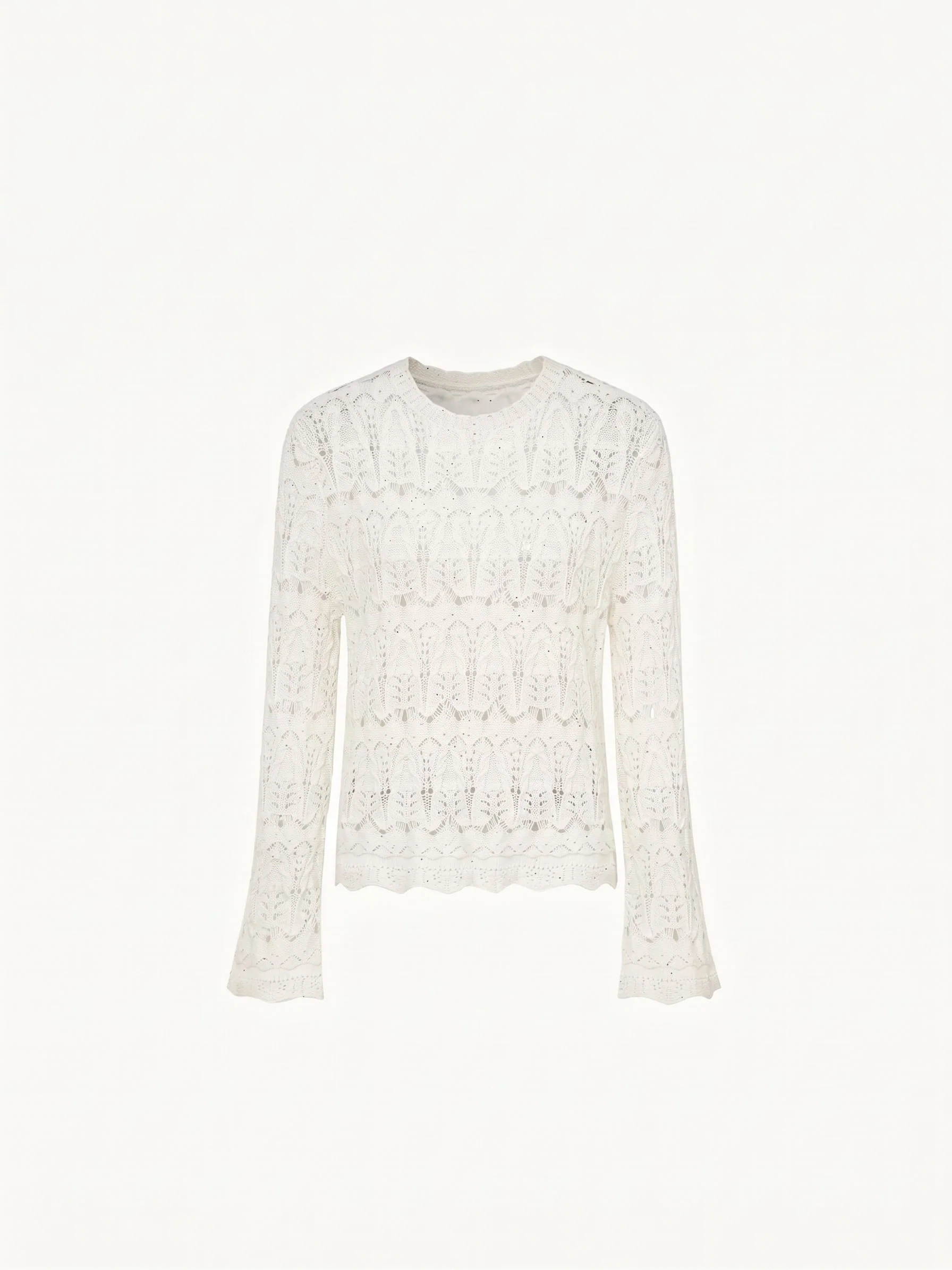 Sequined Pointelle Sweater - Image 5