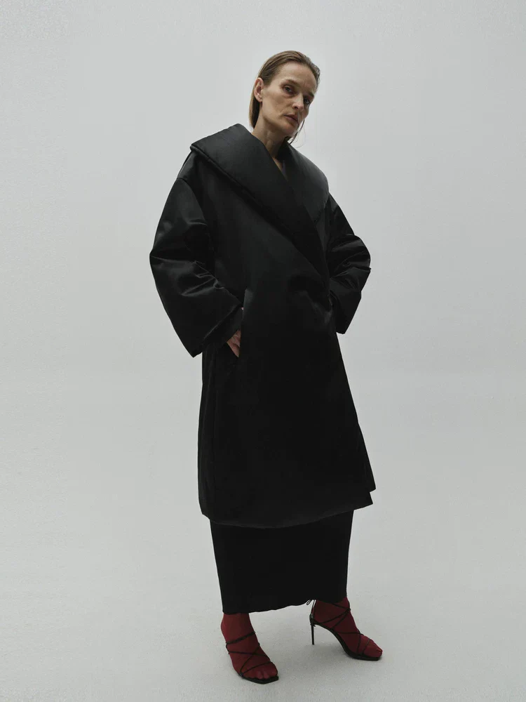 Shawl Collar Puffer Coat