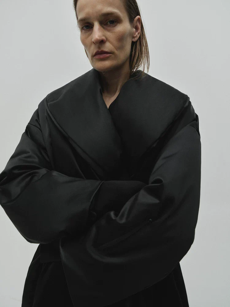Shawl Collar Puffer Coat - Image 2