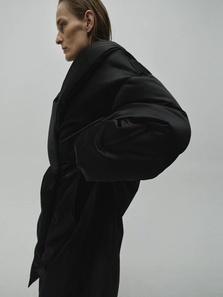 Shawl Collar Puffer Coat - Image 3