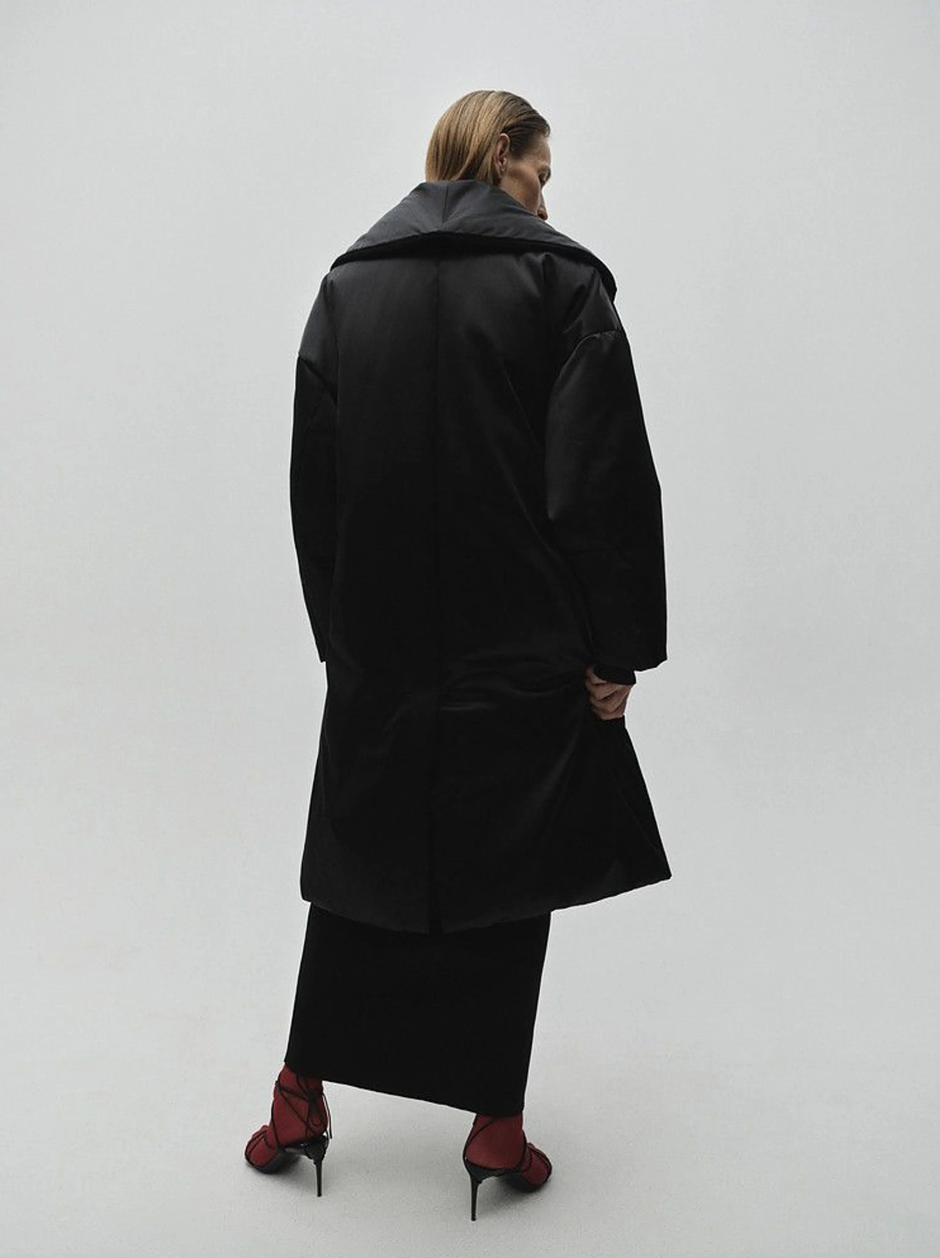Shawl Collar Puffer Coat - Image 5