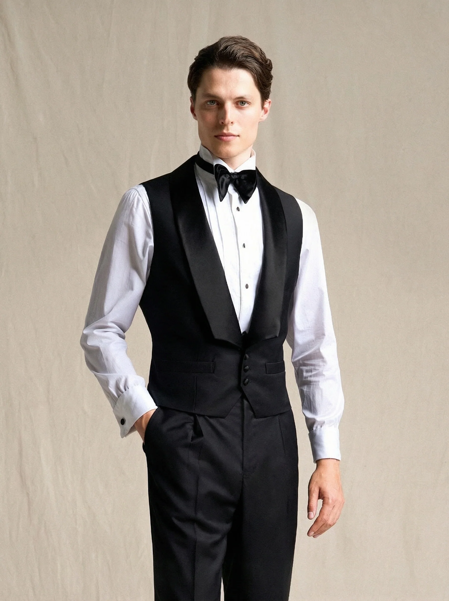 Shawl Collar Waistcoat - Image 5