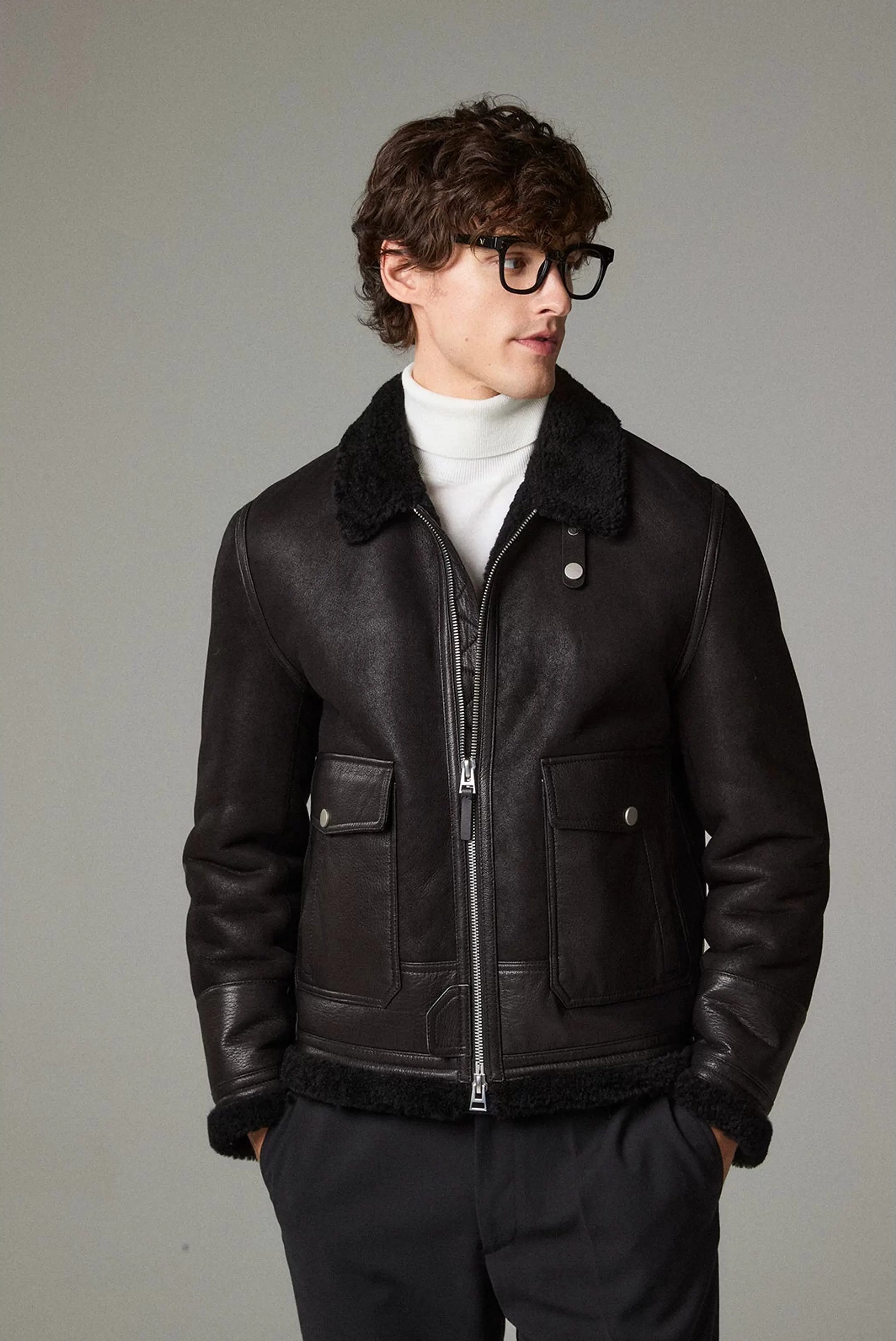 Shearling Aviator Jacket - Image 5
