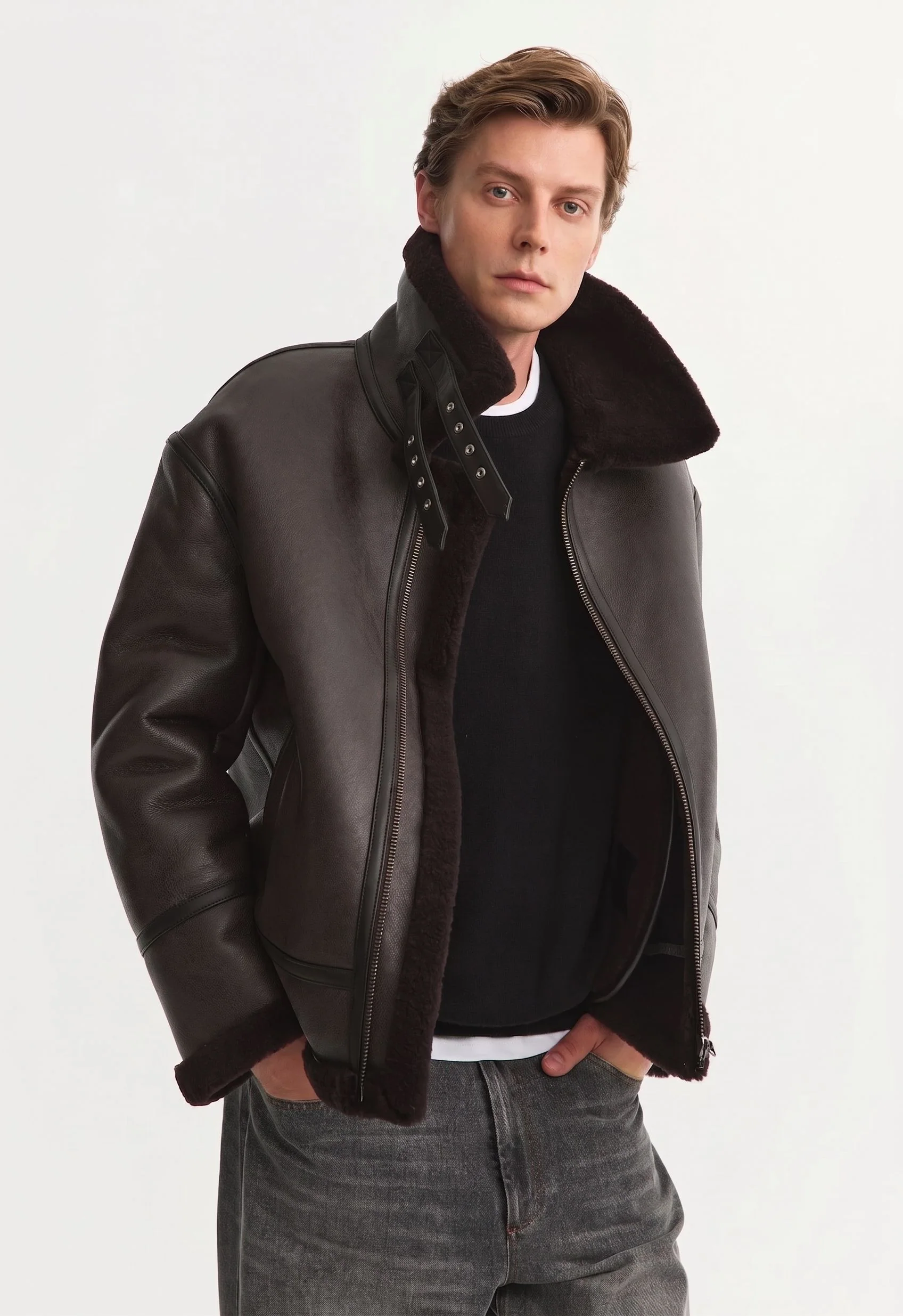 Shearling Aviator Jacket - Image 2