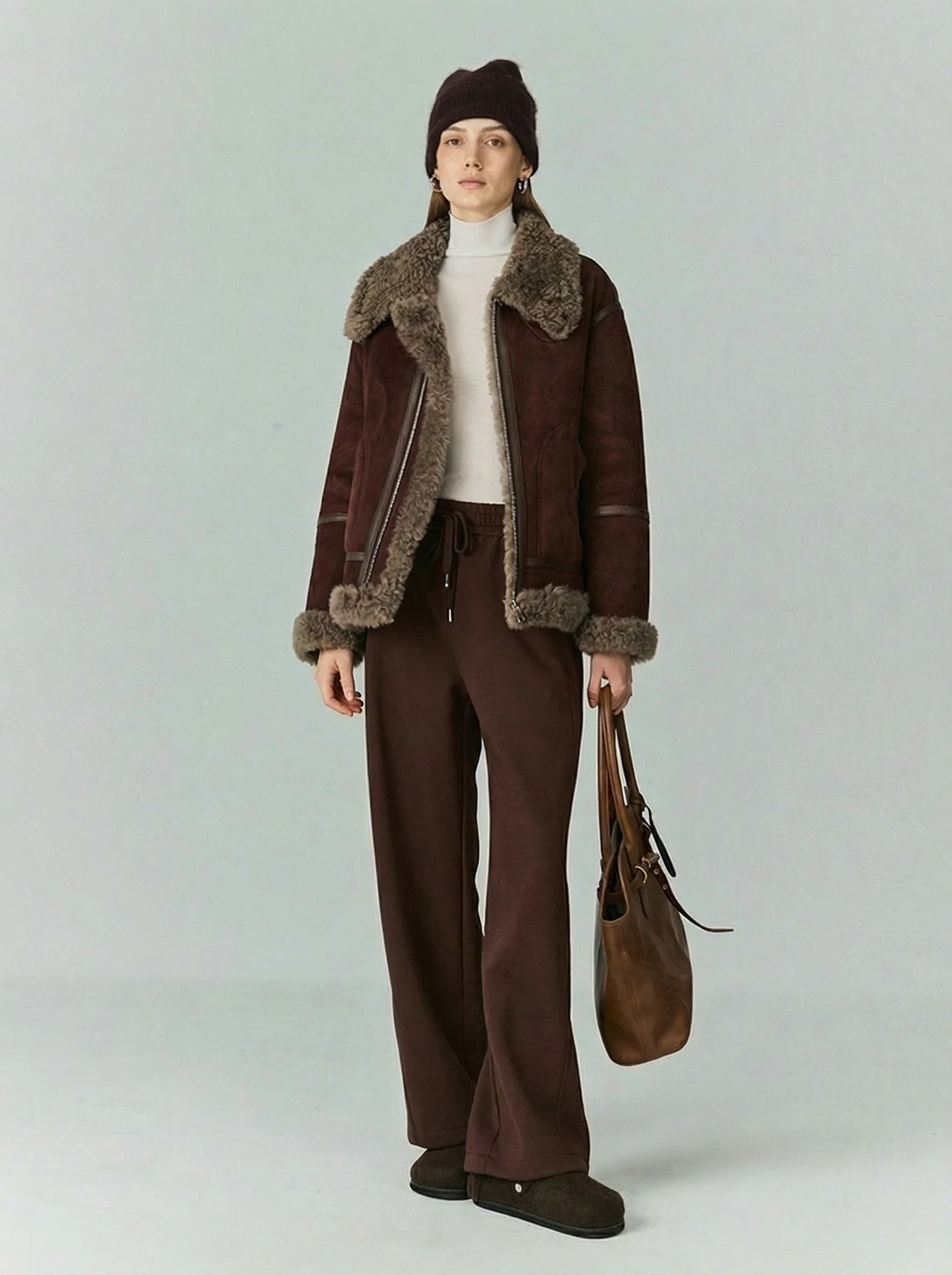 Shearling Aviator Jacket in Italian Suede - Image 2