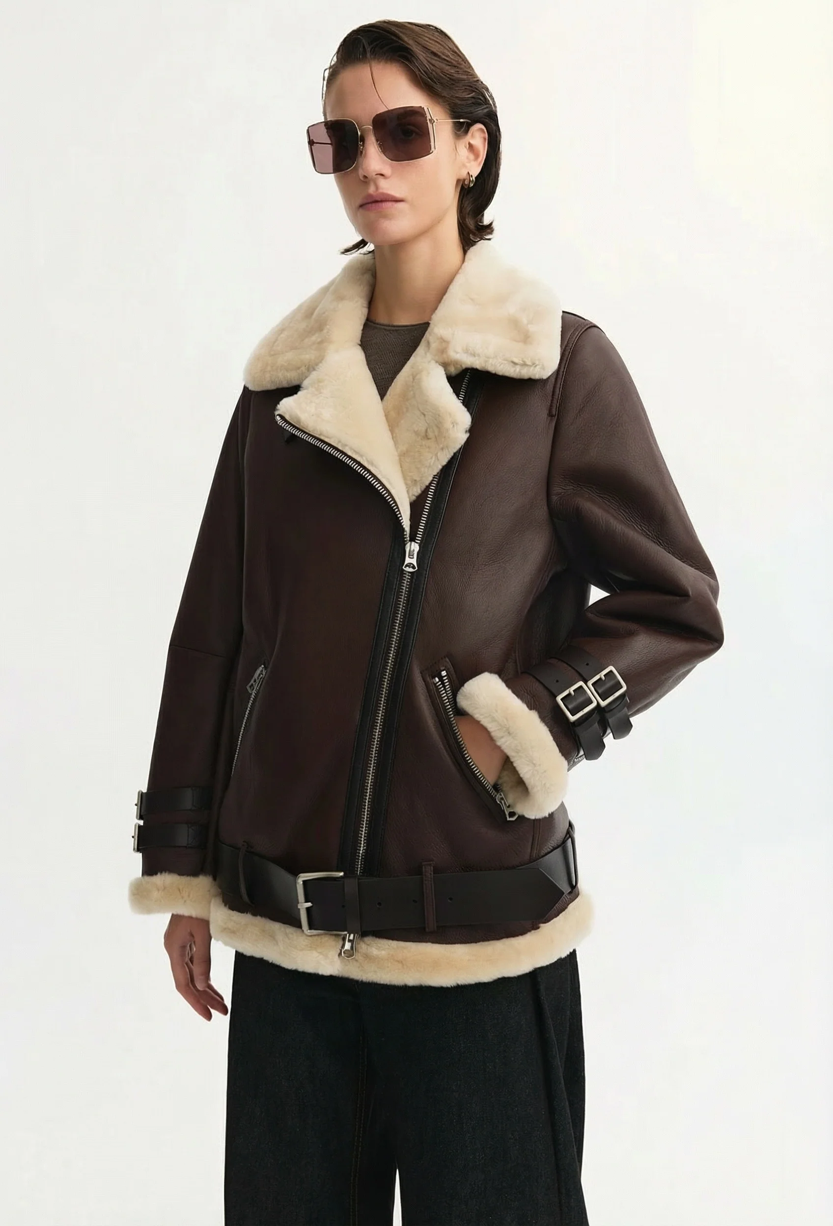 Shearling Biker Jacket - Image 2