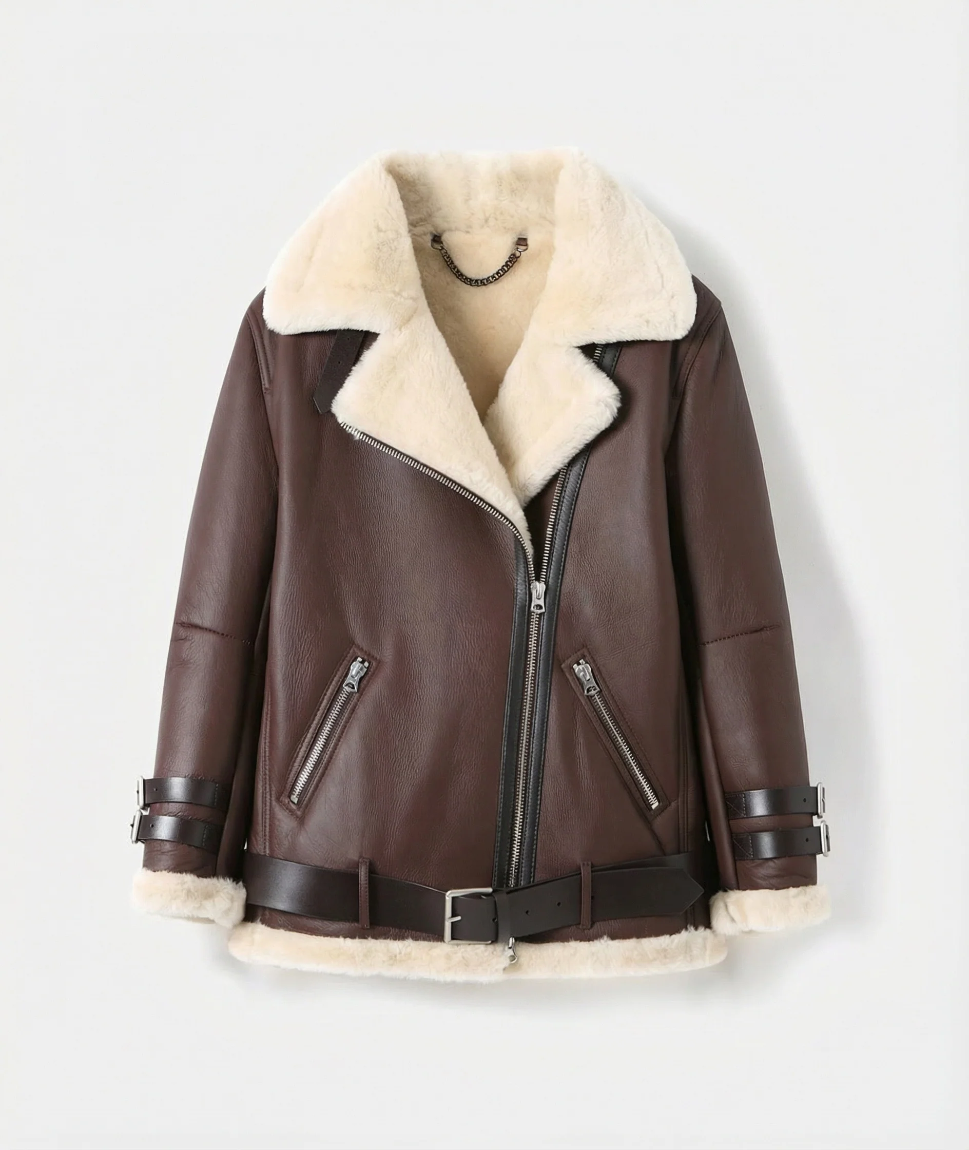 Shearling Biker Jacket - Image 6
