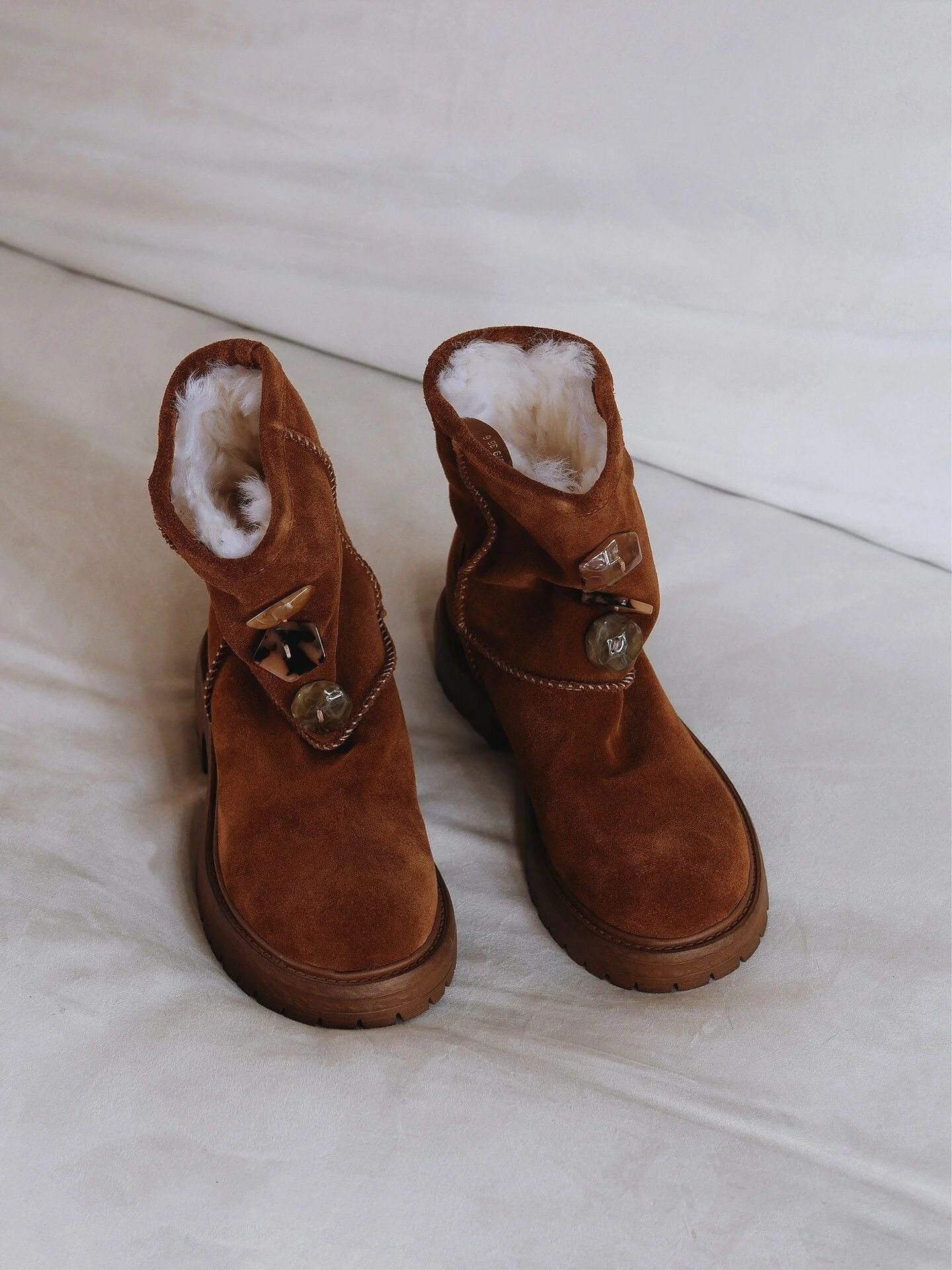 Shearling Button Boots - Image 5