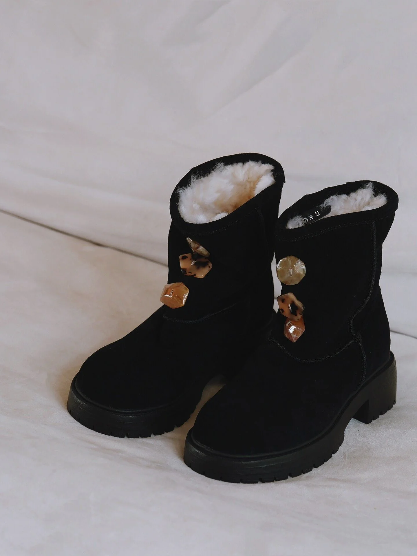 Shearling Button Boots - Image 6