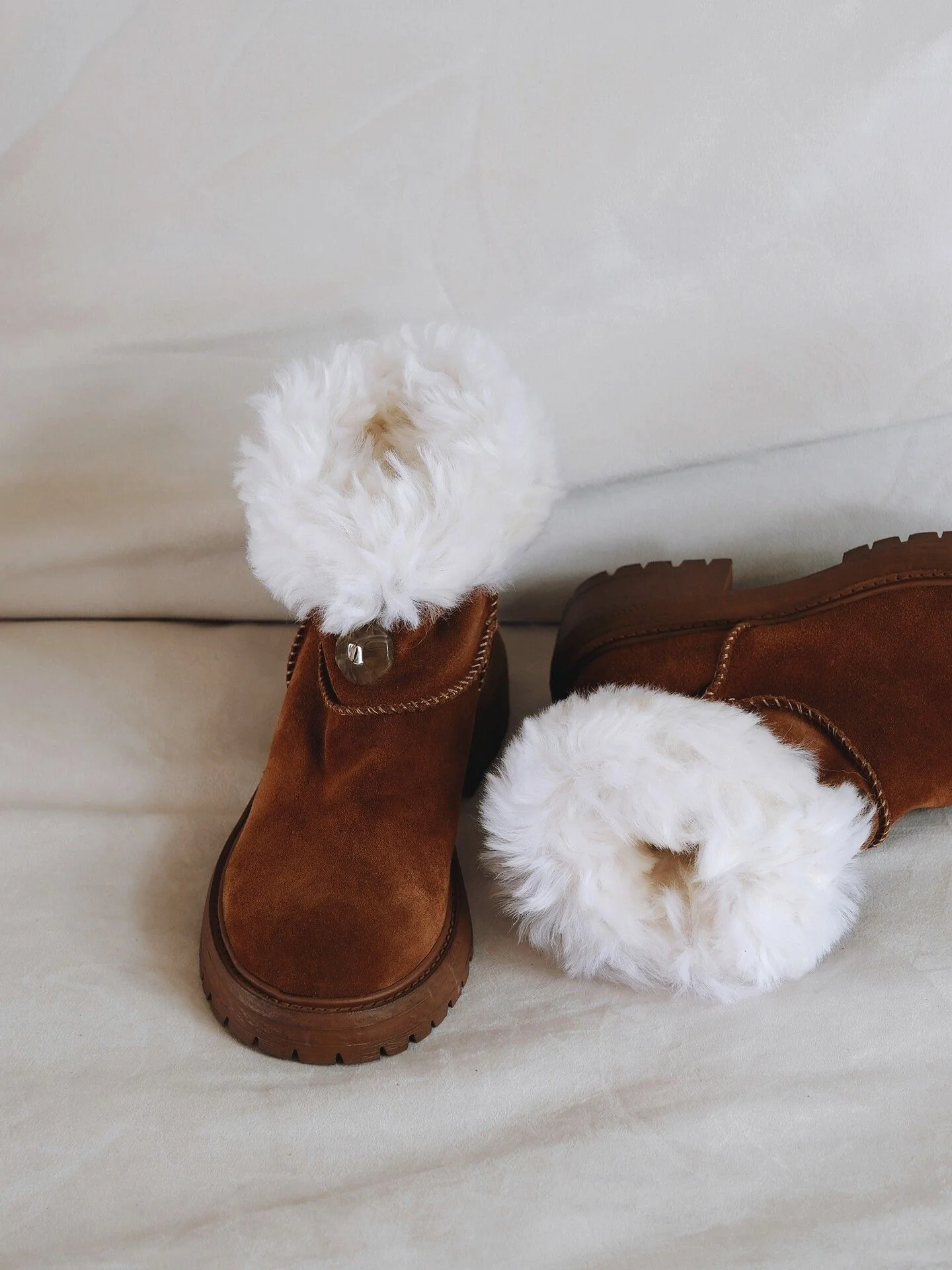 Shearling Button Boots - Image 7