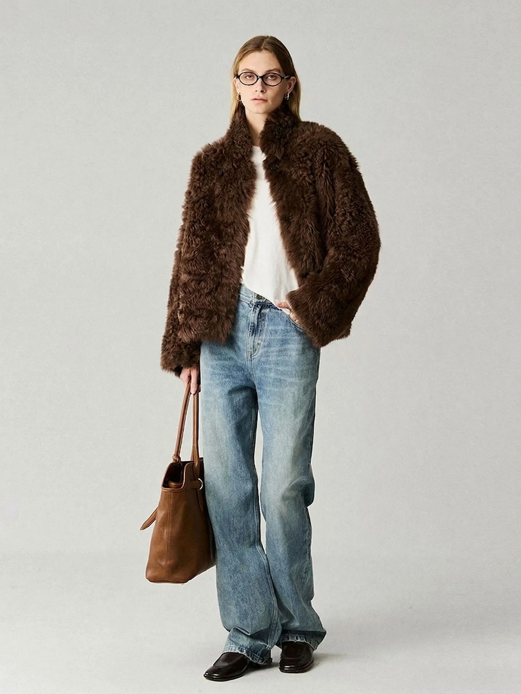 Shearling Button Jacket - Image 5