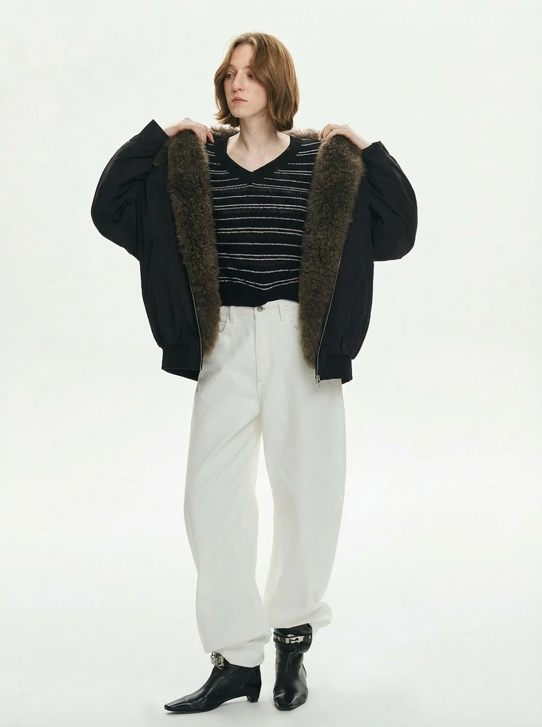 Shearling Collar Bomber - Image 4