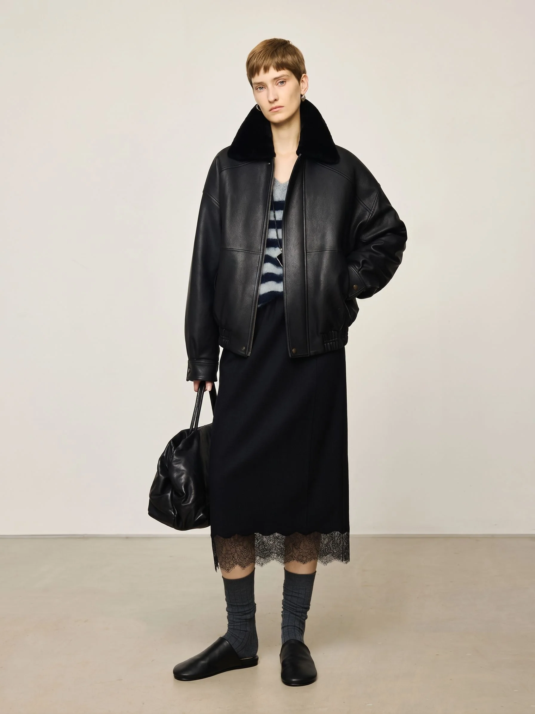 Shearling Collar Bomber - Image 4