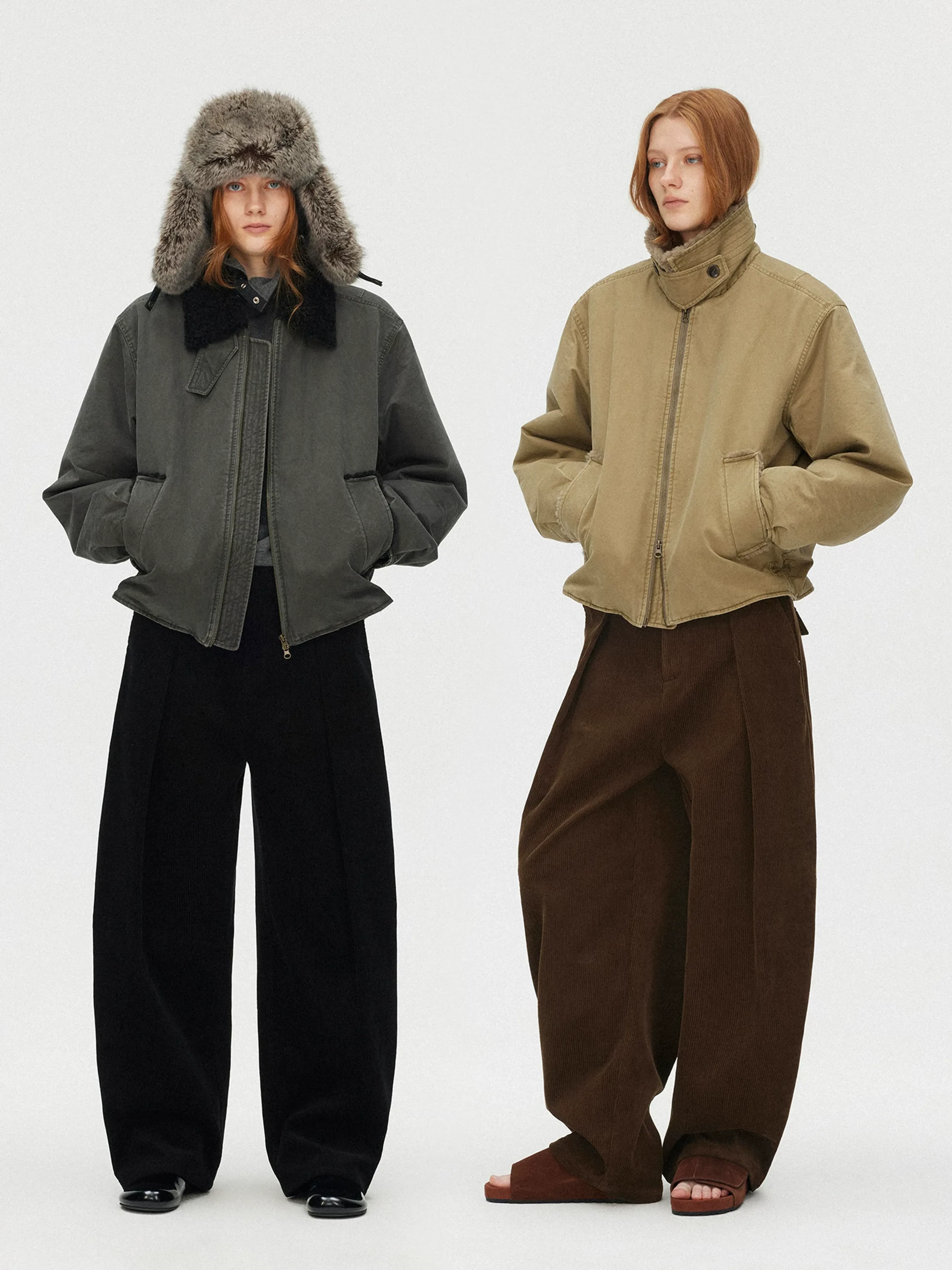 Shearling Collar Bomber