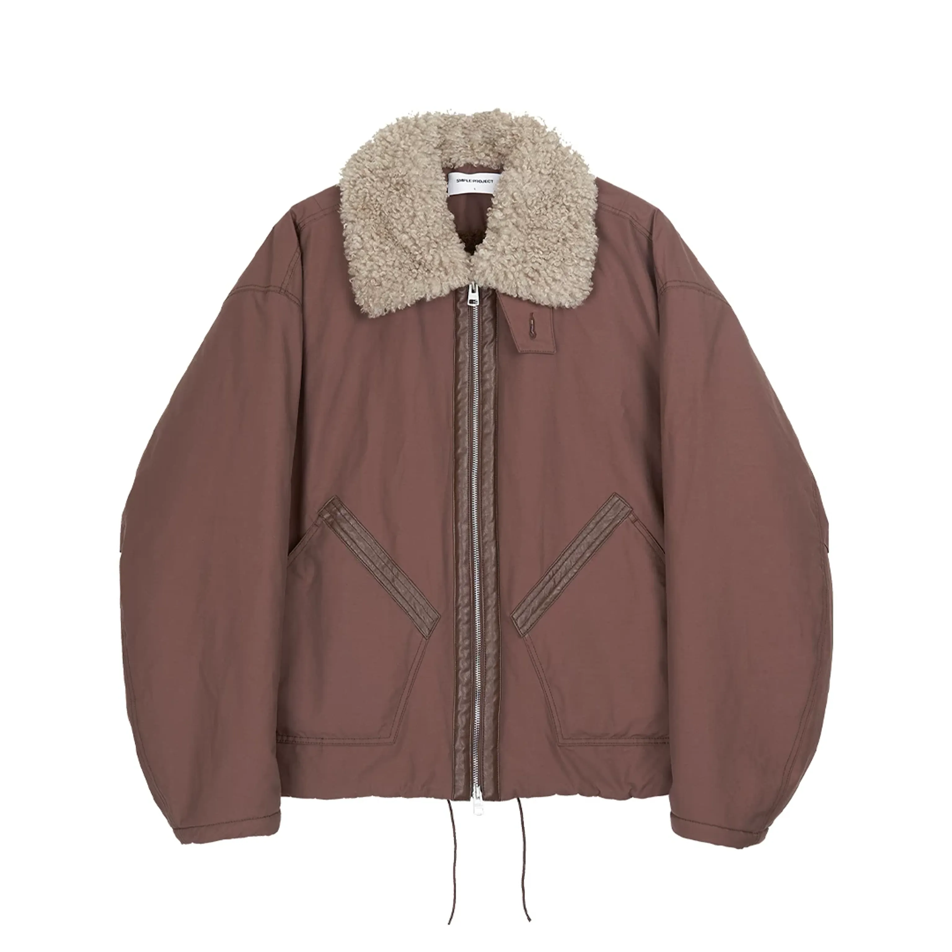 Shearling Collar Bomber Jacket - Image 5