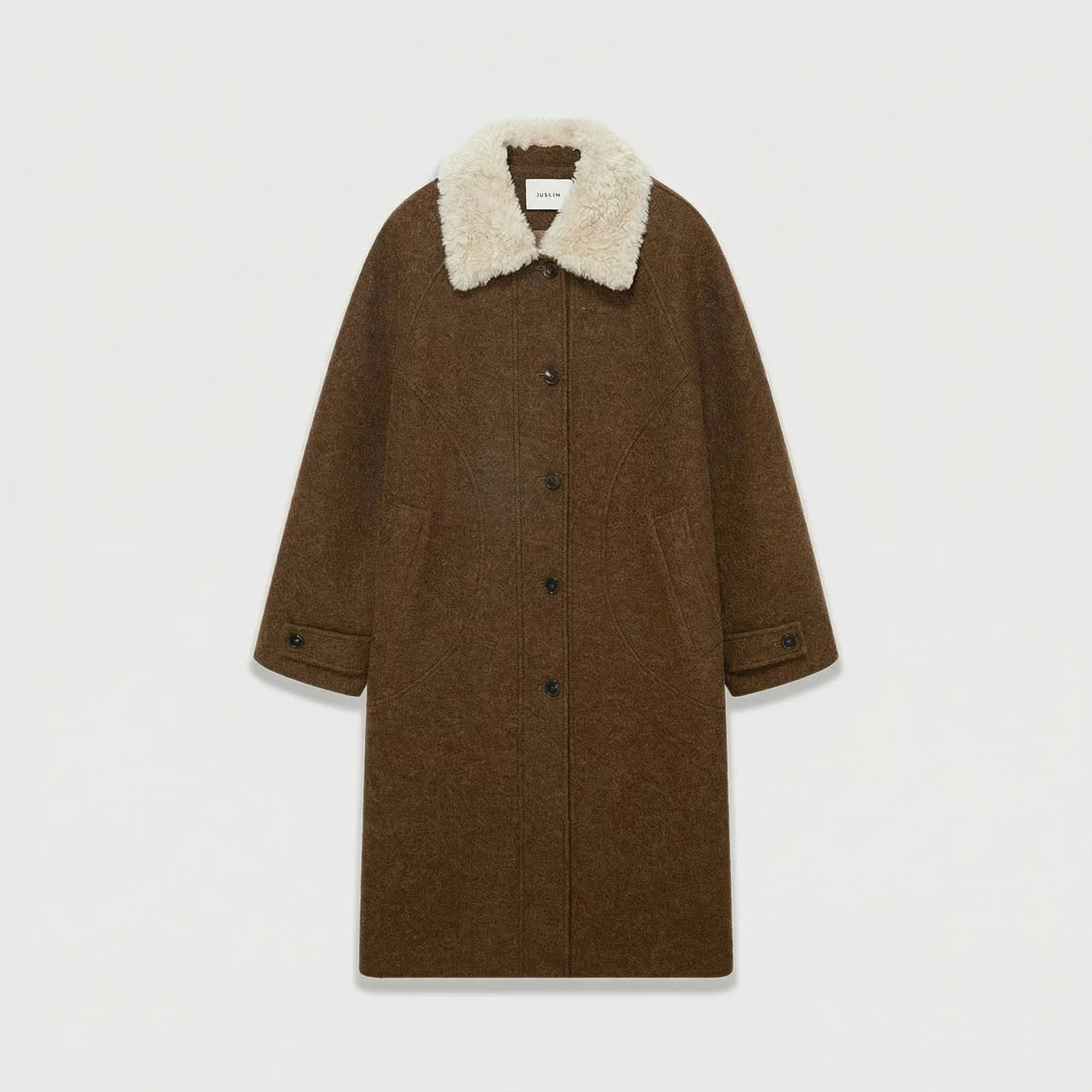 Shearling Collar Coat - Image 6