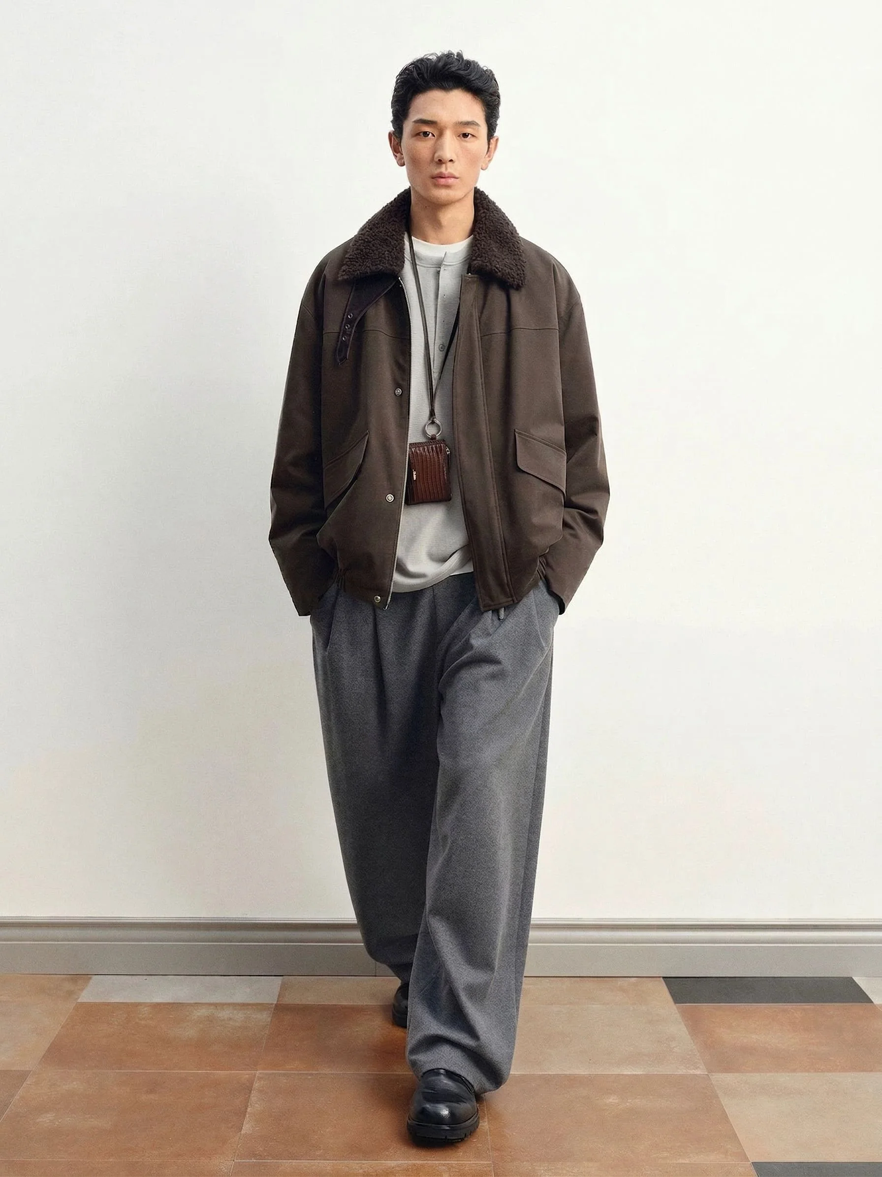 Shearling Collar Down Bomber - Image 2