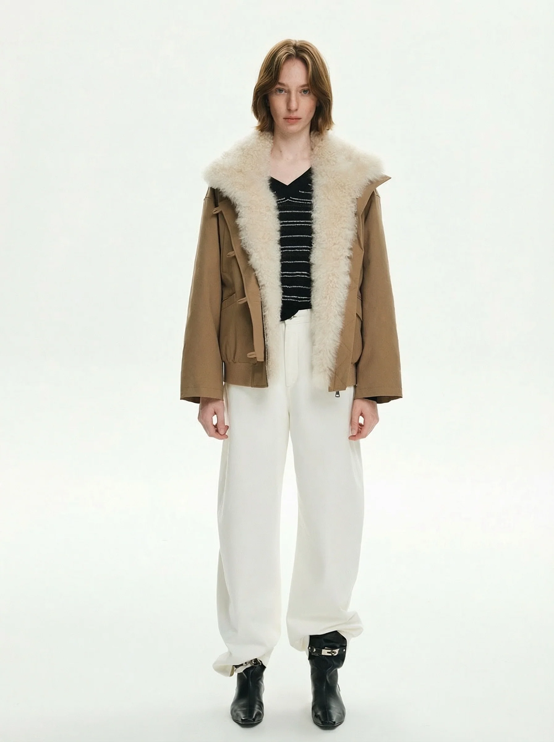 Shearling Collar Down Jacket - Image 2