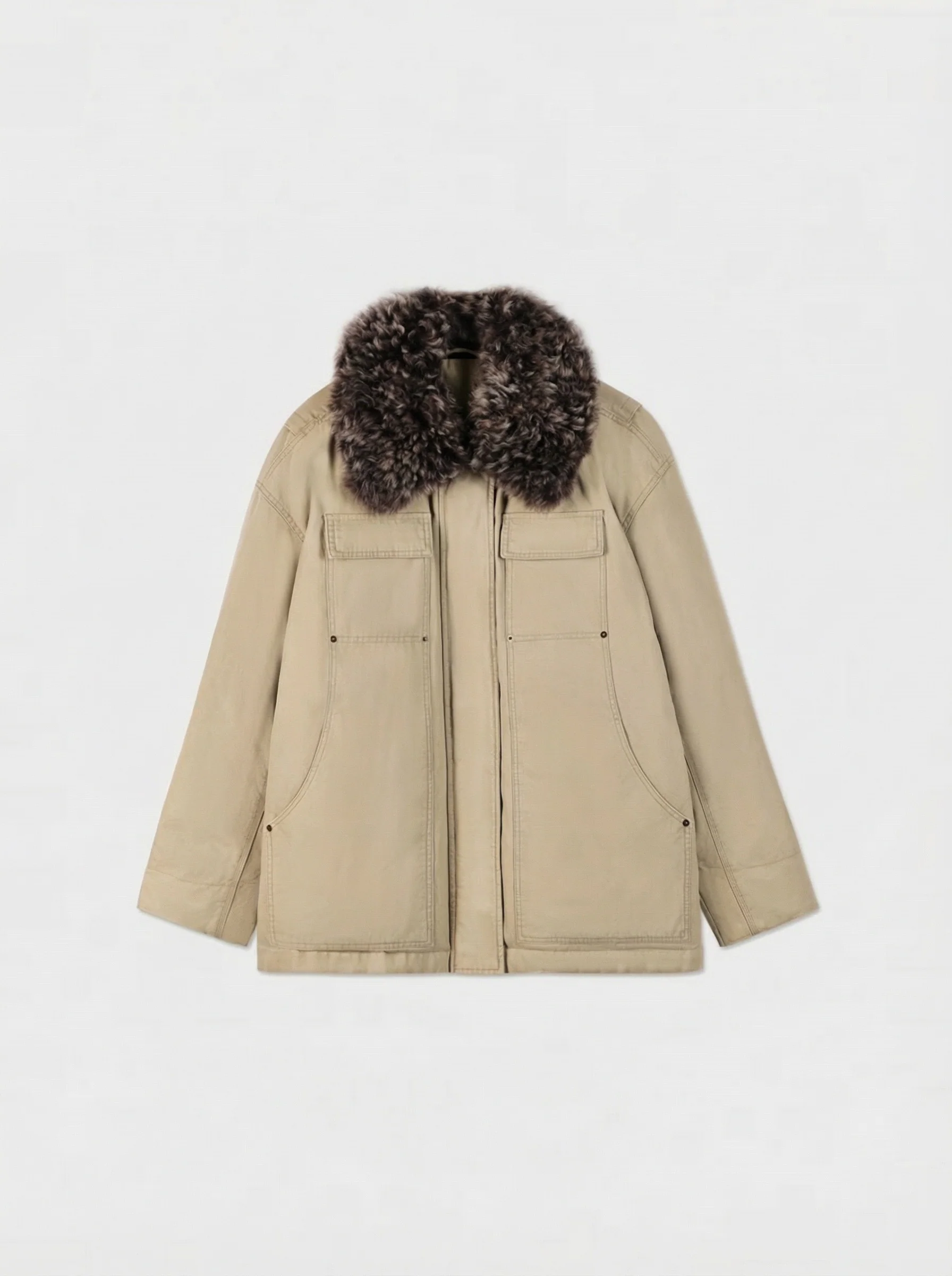 Shearling Collar Down Jacket - Image 5