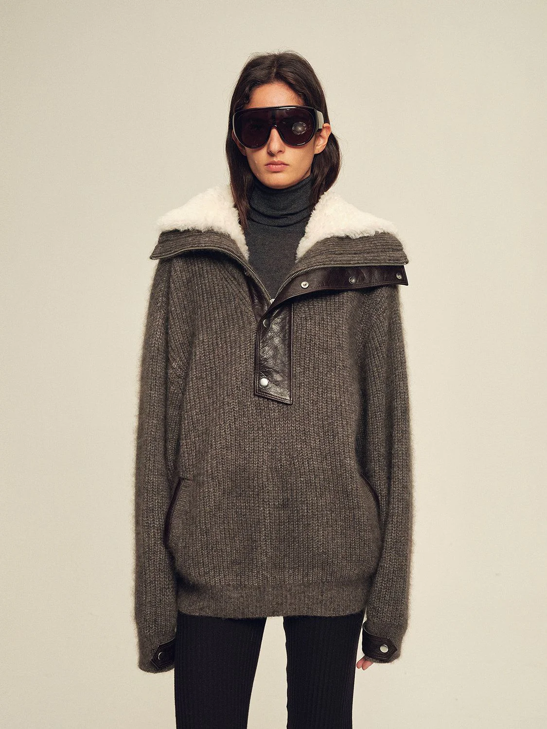 Shearling Collar Pullover - Image 2