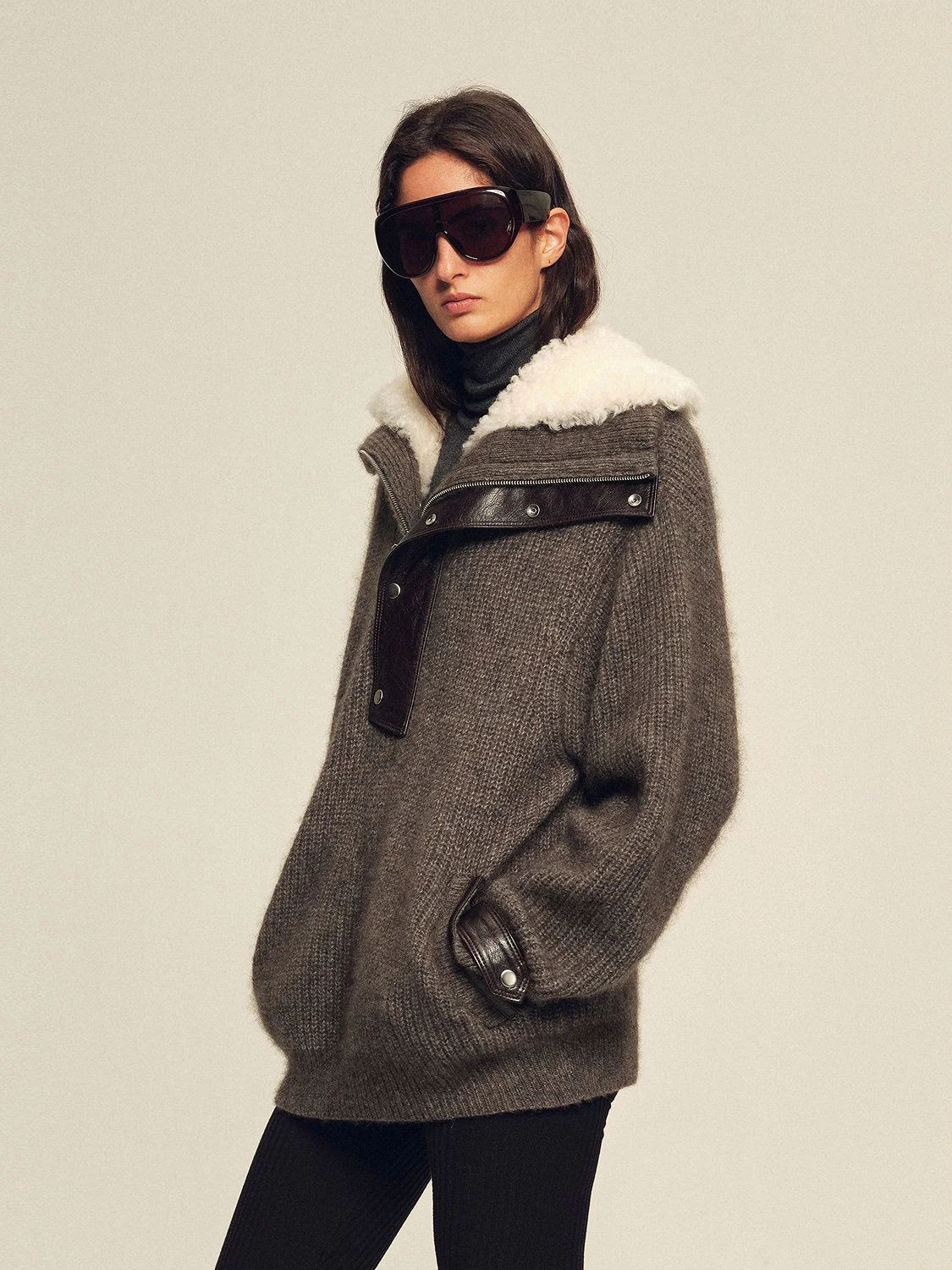 Shearling Collar Pullover - Image 3