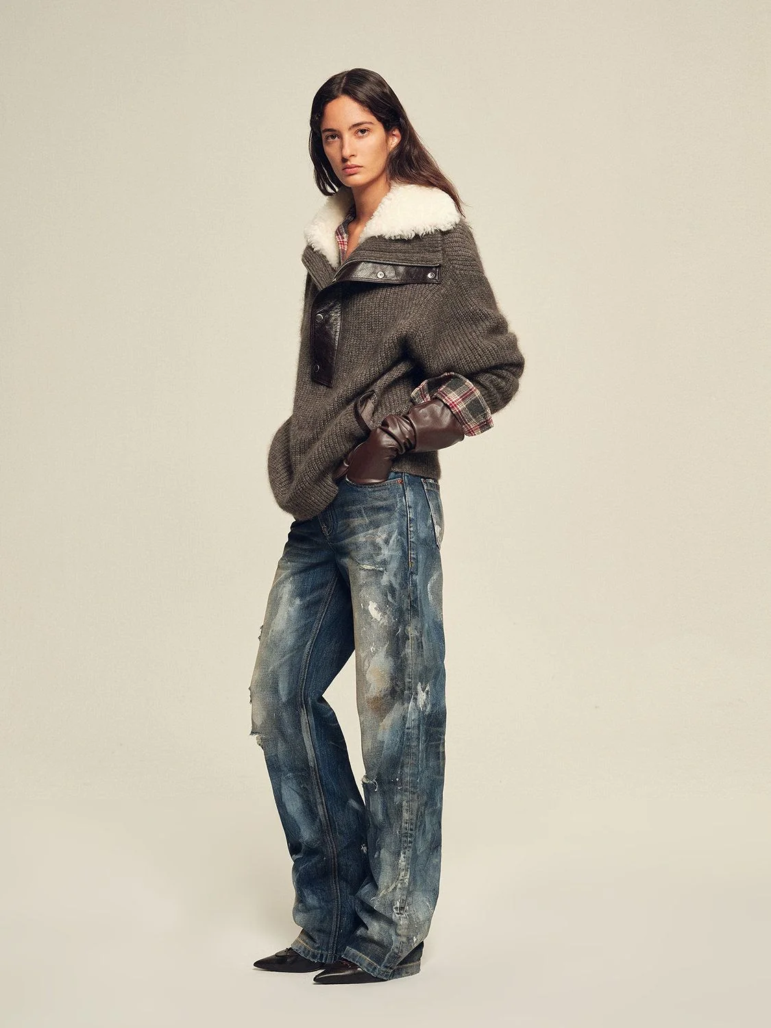 Shearling Collar Pullover - Image 5