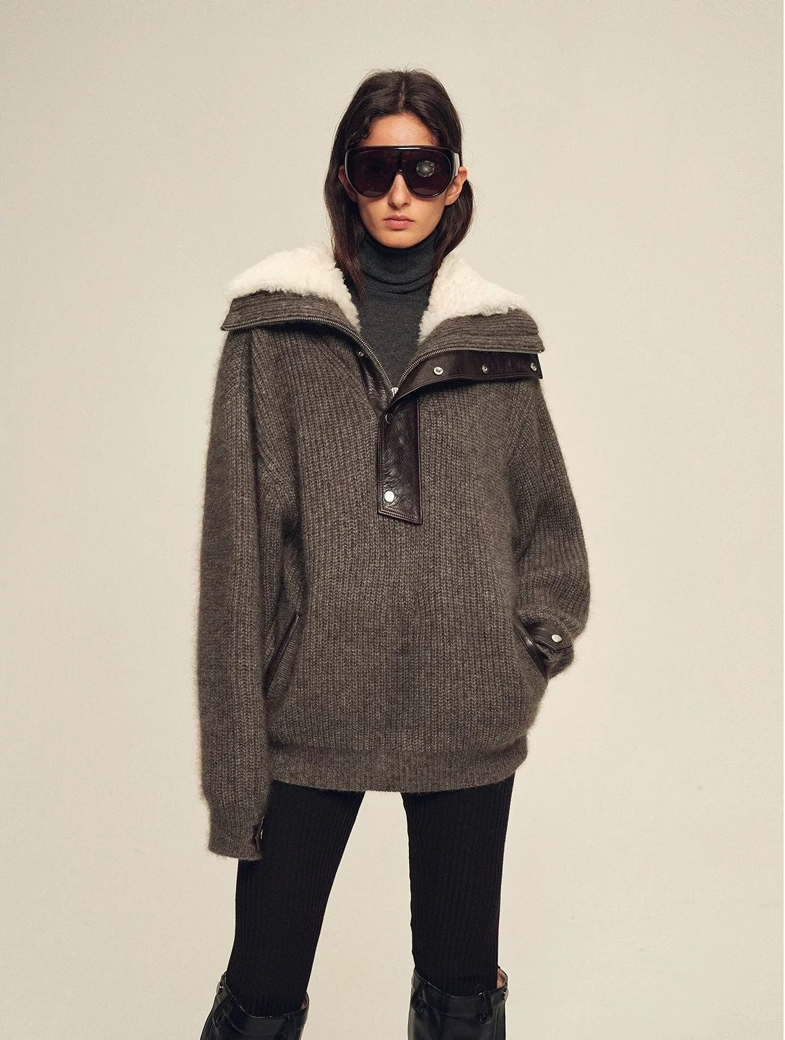 Shearling Collar Pullover - Image 6