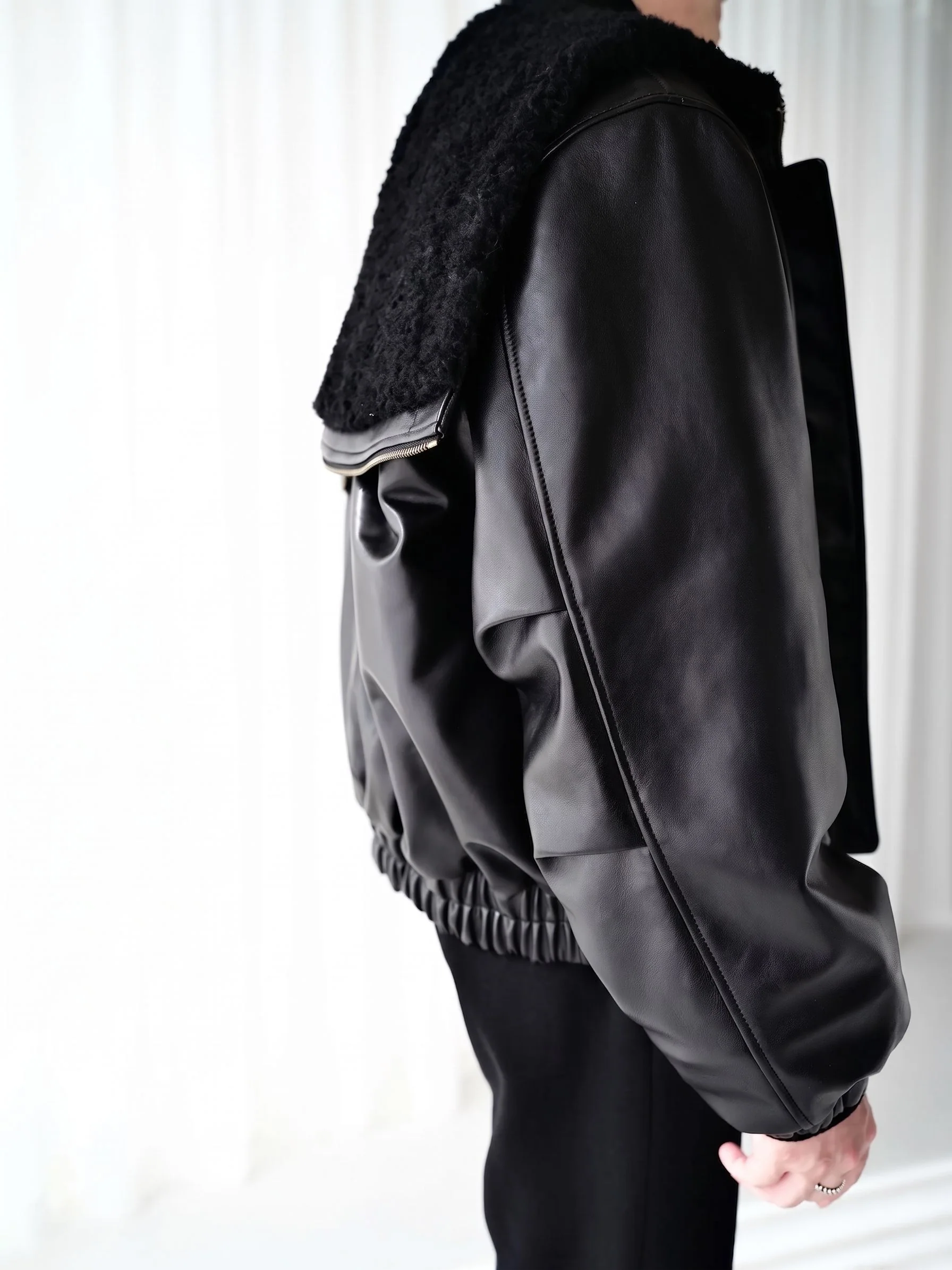 Shearling Hood Bomber - Image 2