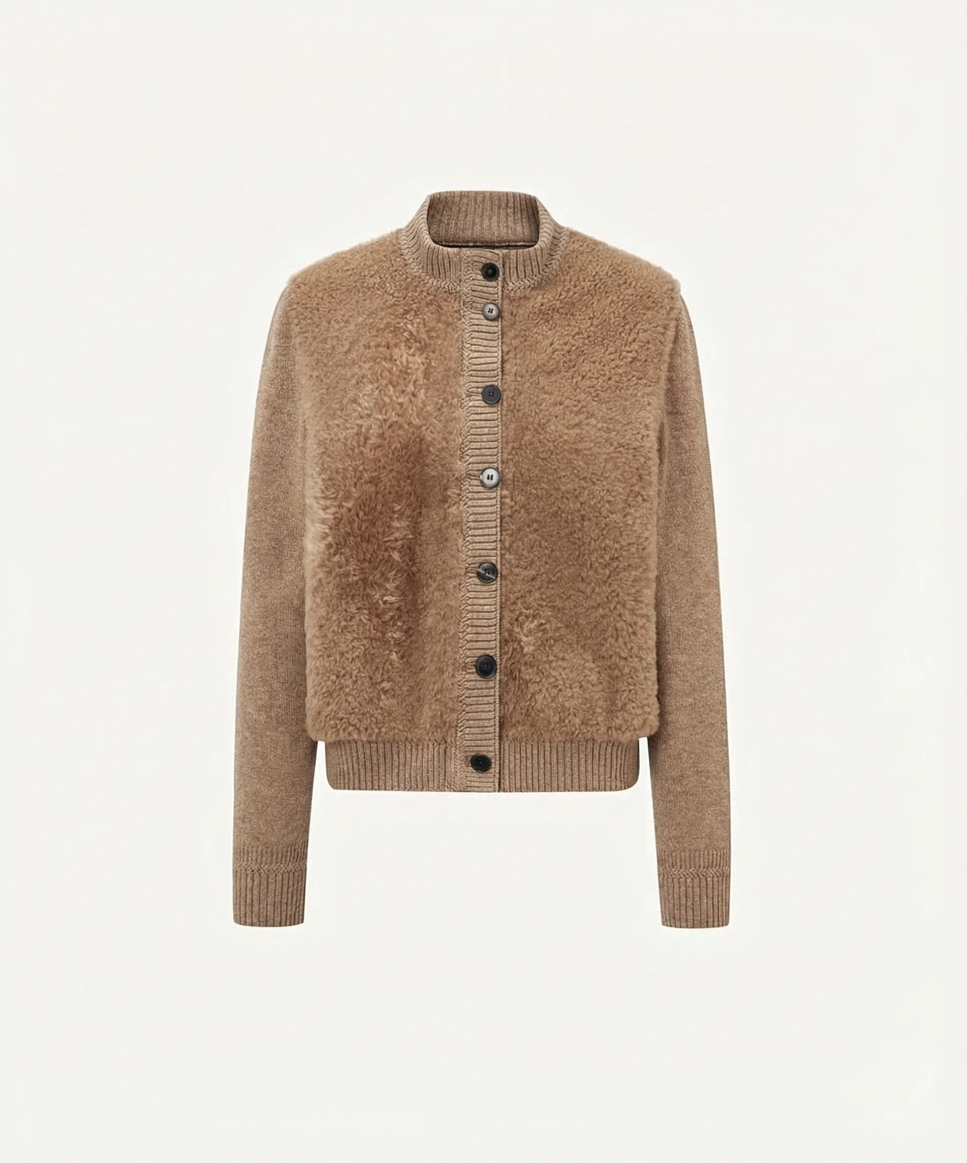 Shearling Knit Short Jacket - Image 3