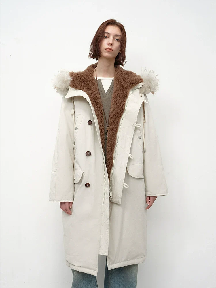 Shearling-Lined Raccoon Fur Hood Down Parka