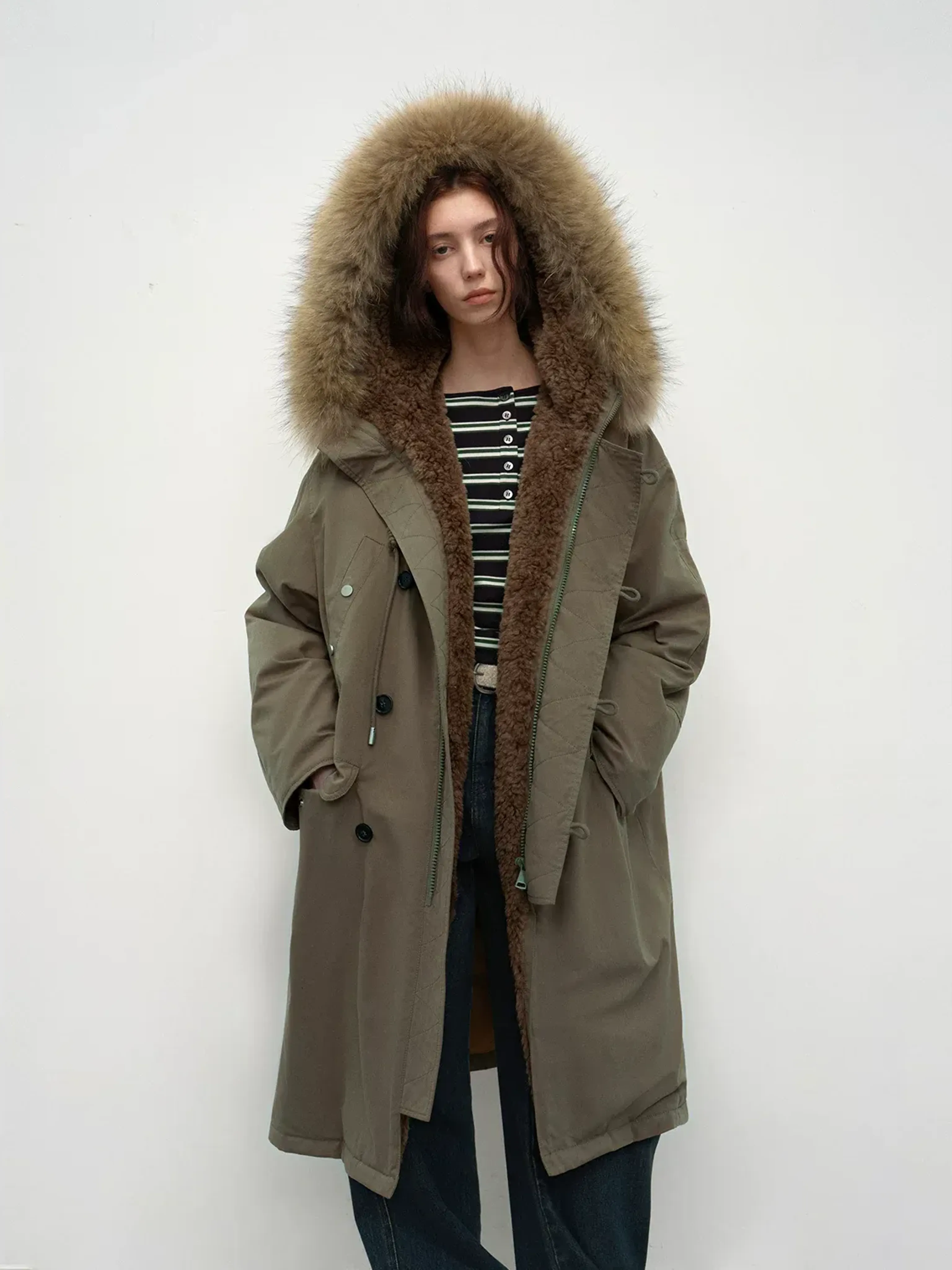 Shearling-Lined Raccoon Fur Hood Down Parka - Image 5