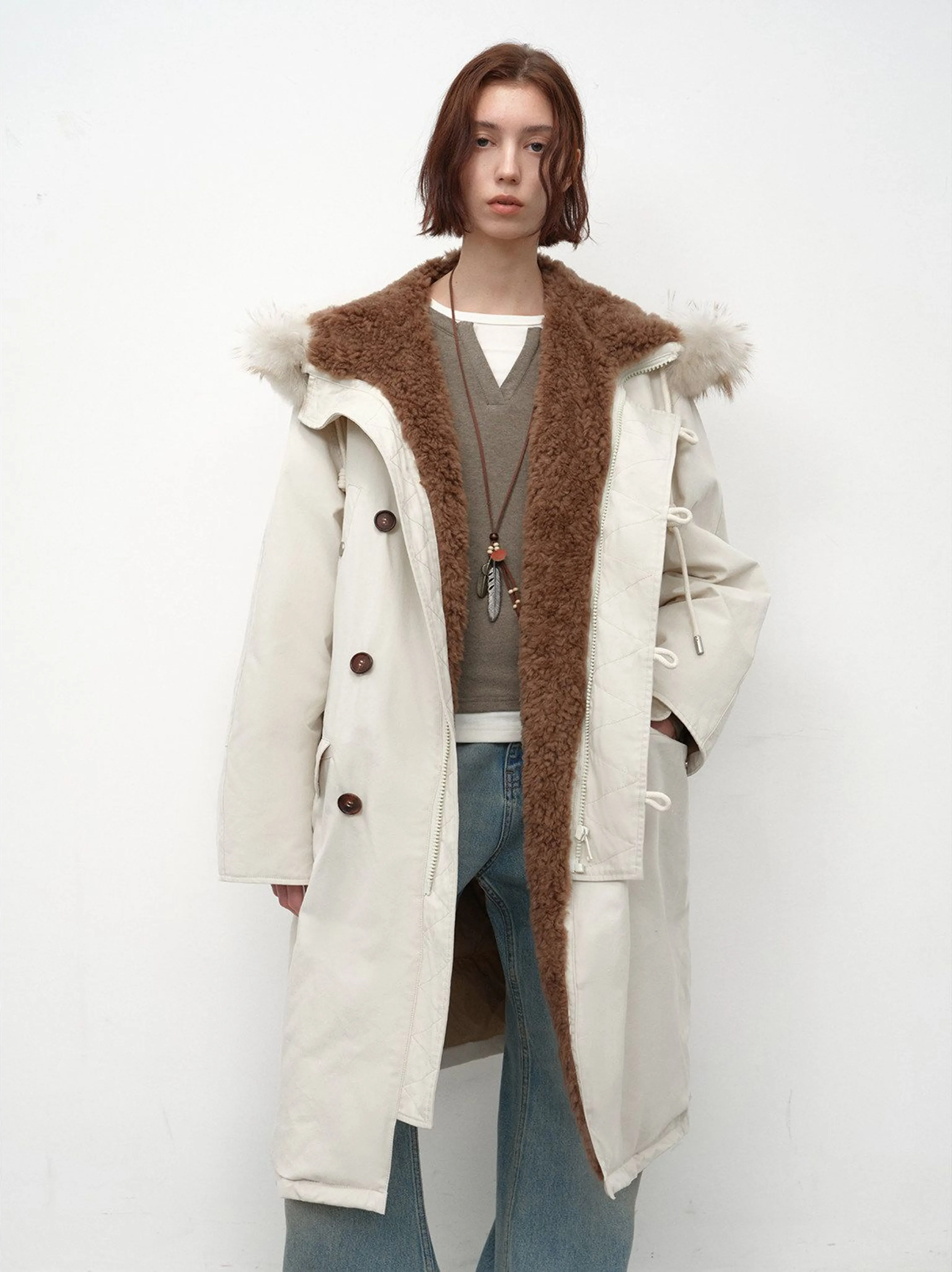 Shearling-Lined Raccoon Fur Hood Down Parka - Image 6