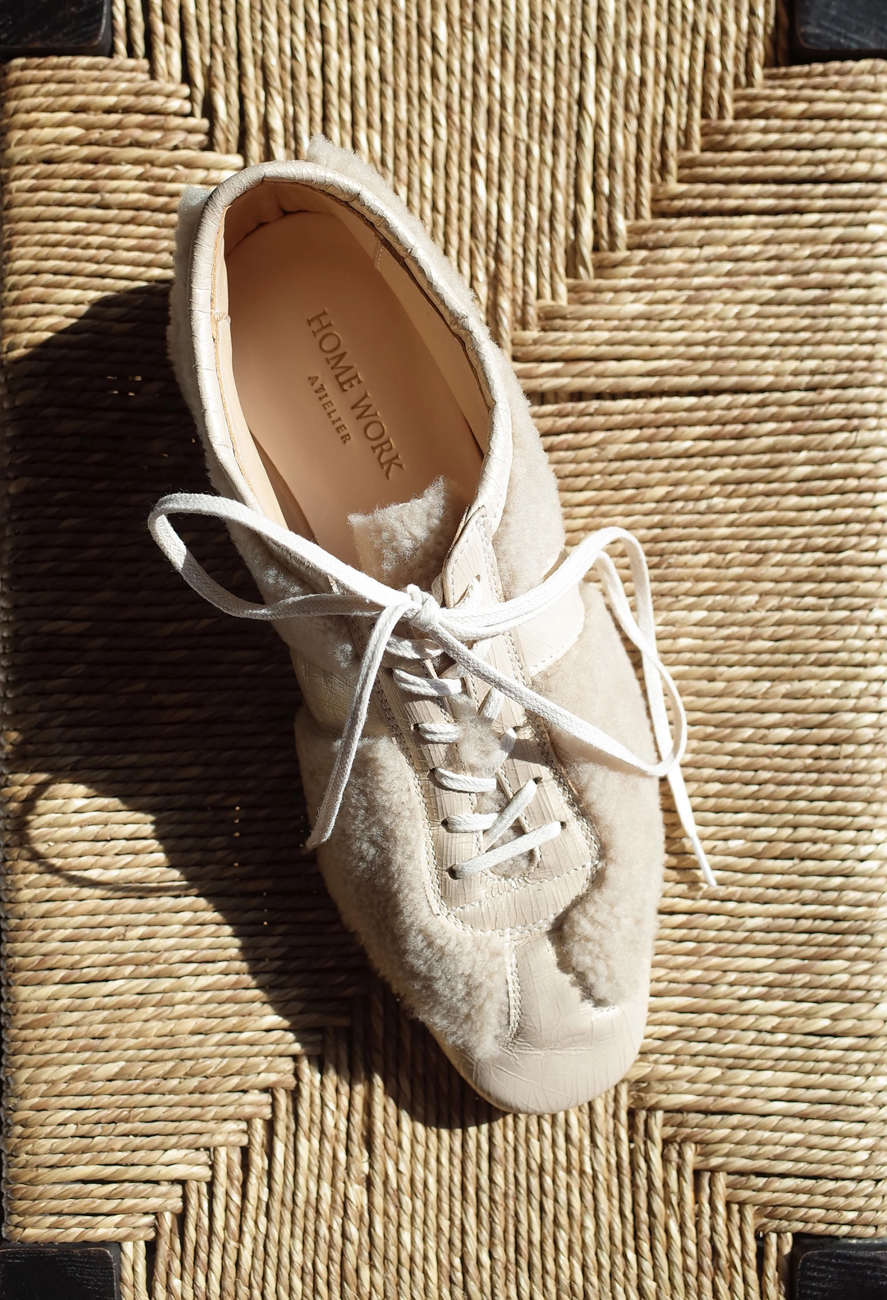 Shearling Patchwork Leather Sneakers - Image 2