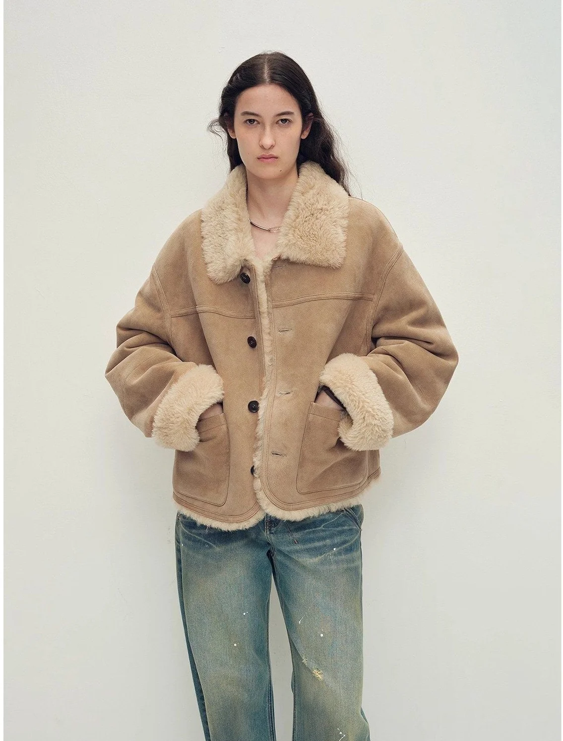 Shearling Trim Jacket - Image 8
