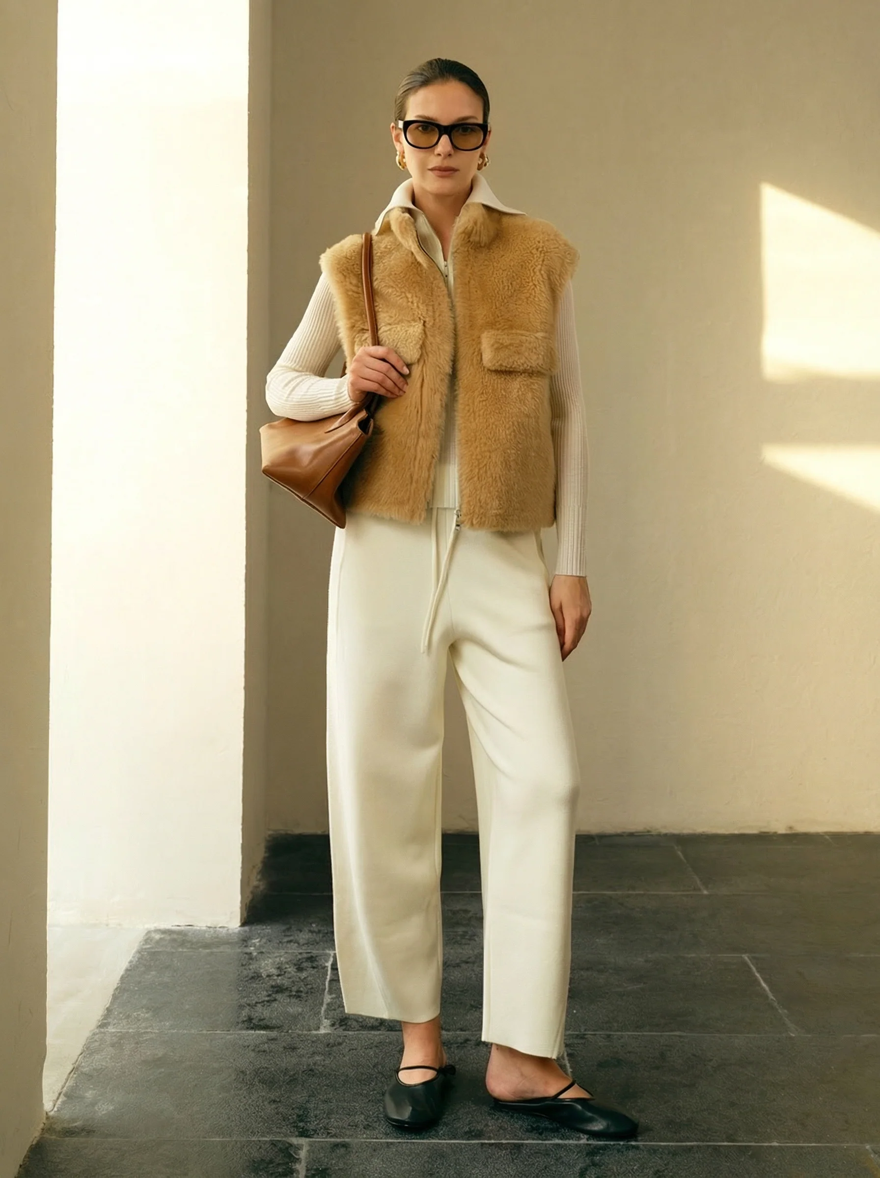 Shearling Zip Vest