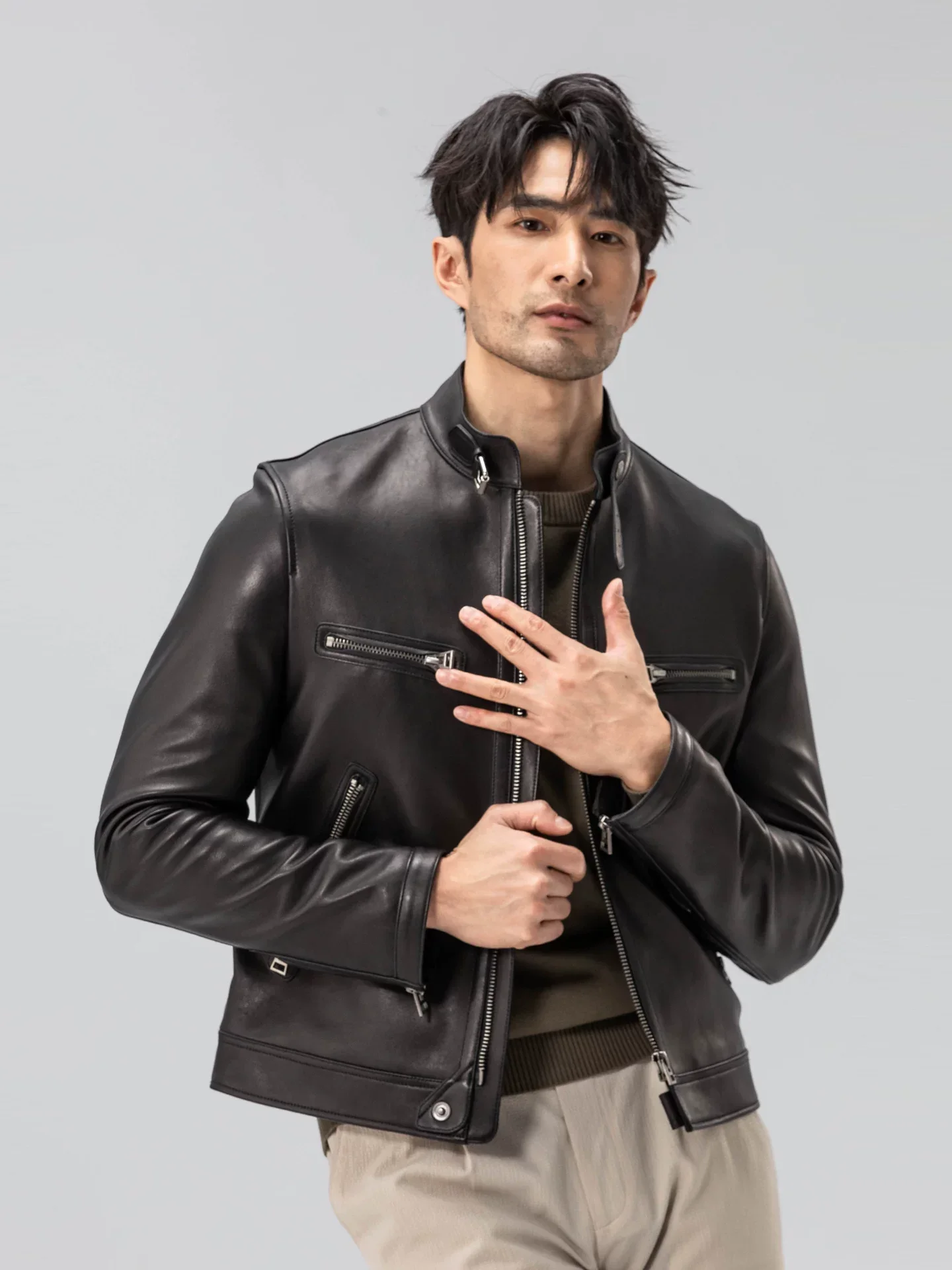 Sheepskin Cafe Racer Jacket