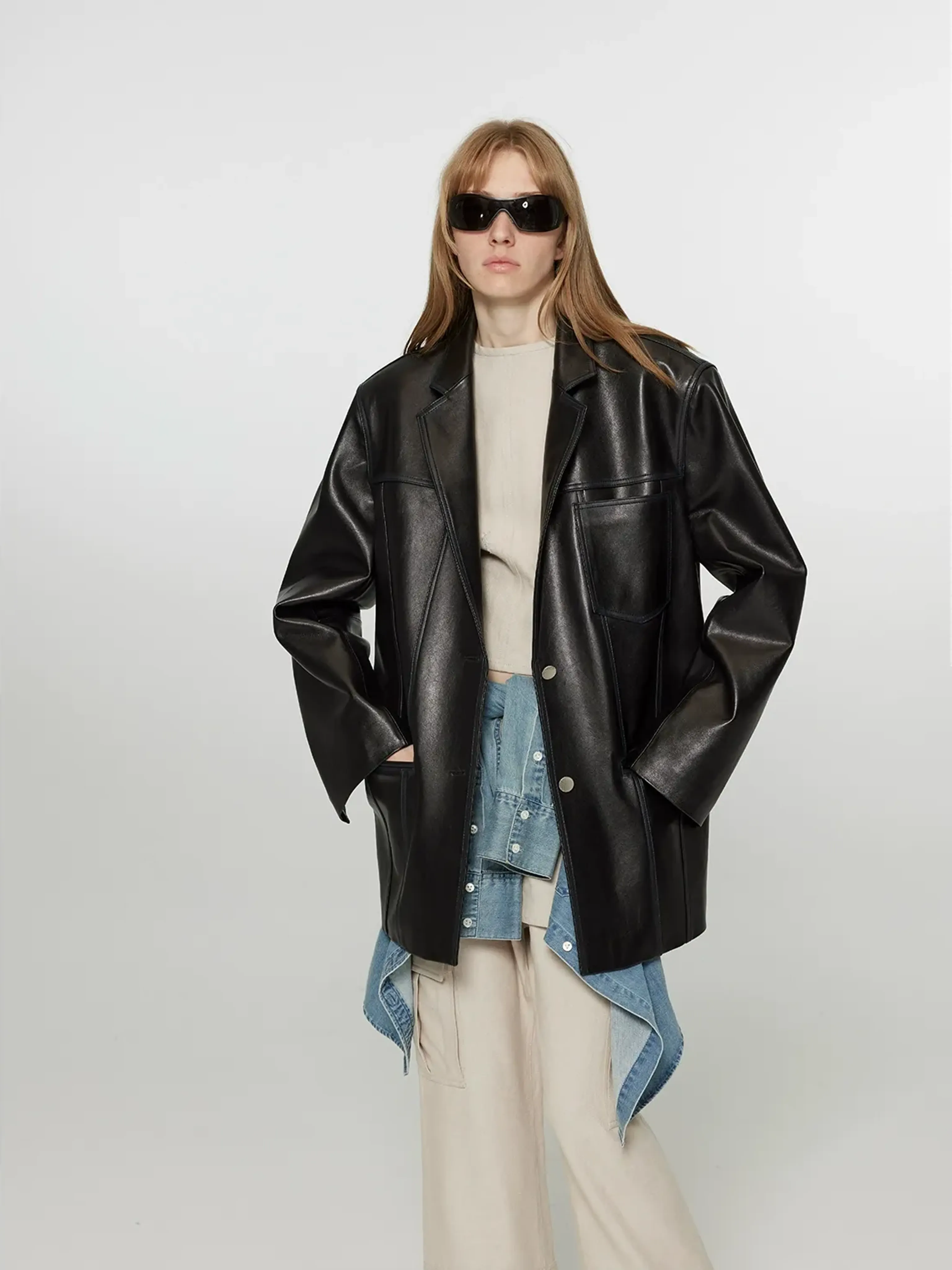 Sheepskin Leather Jacket - Image 8