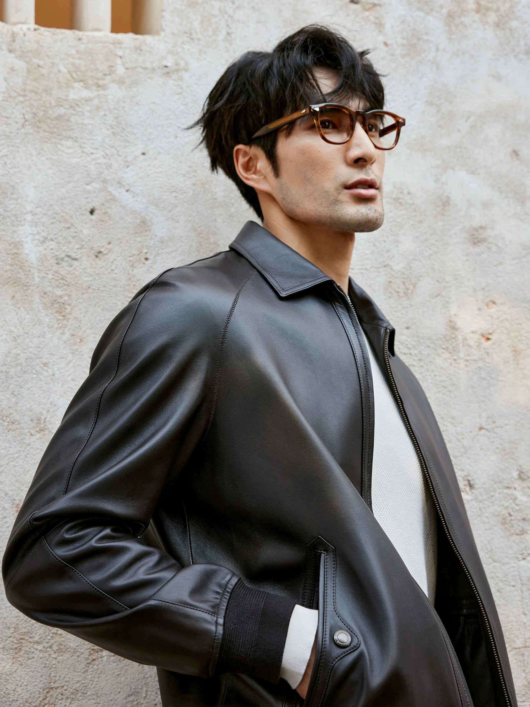 Sheepskin Raglan Zip Jacket - Image 2