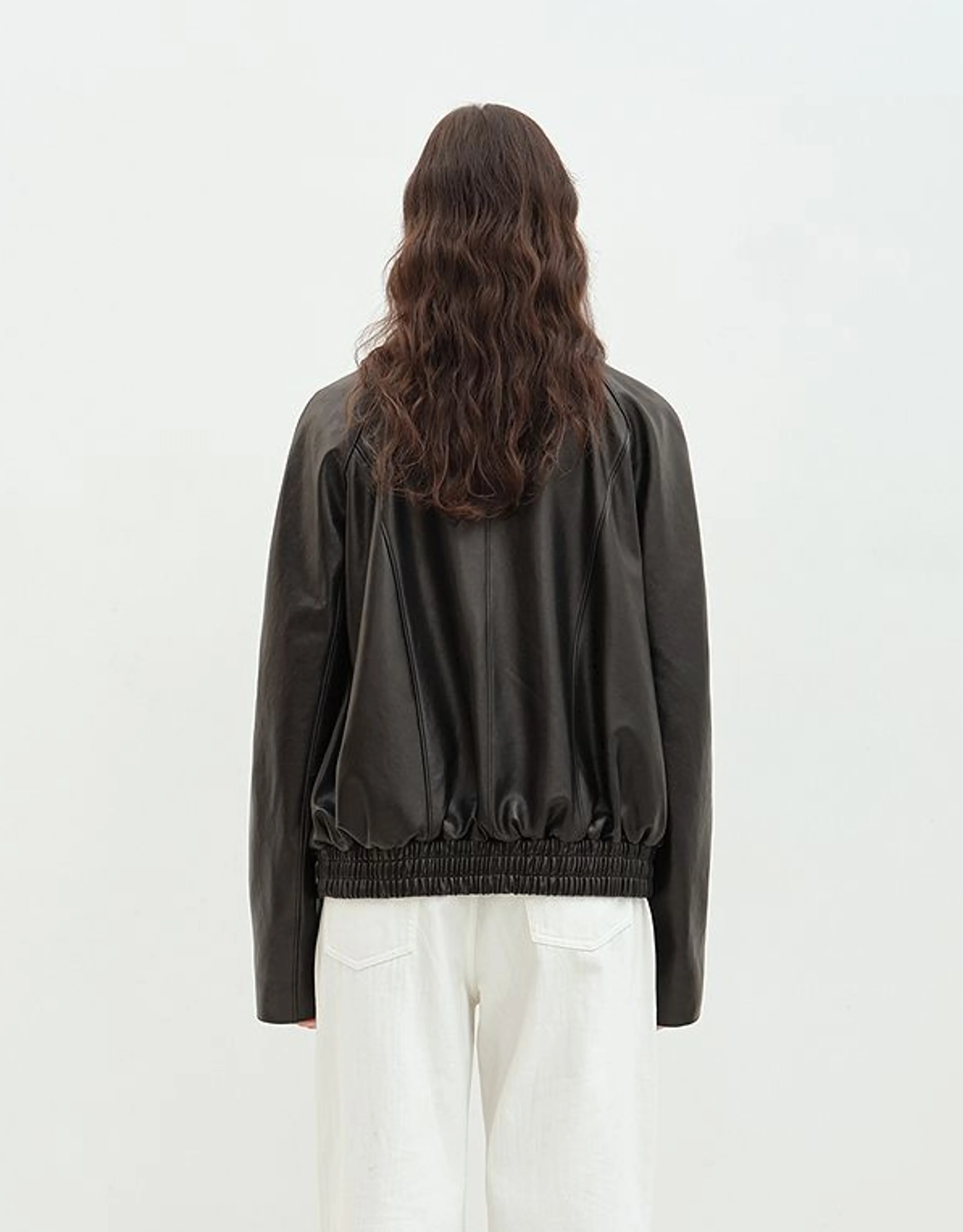 Sheepskin Short Bomber Jacket - Image 4