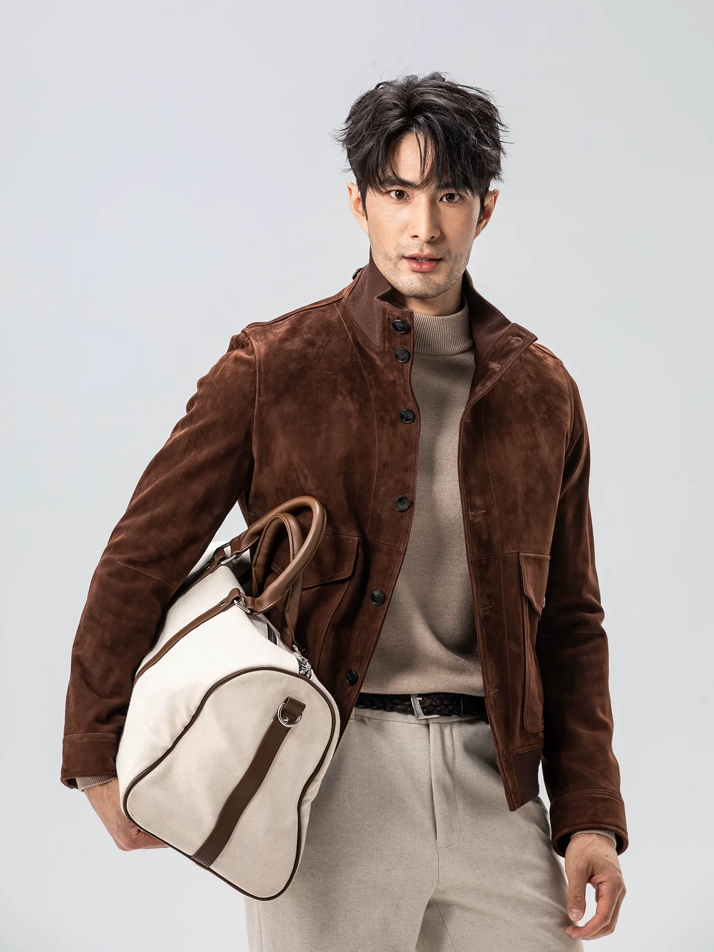 Sheepskin Suede Harrington Jacket - Image 2