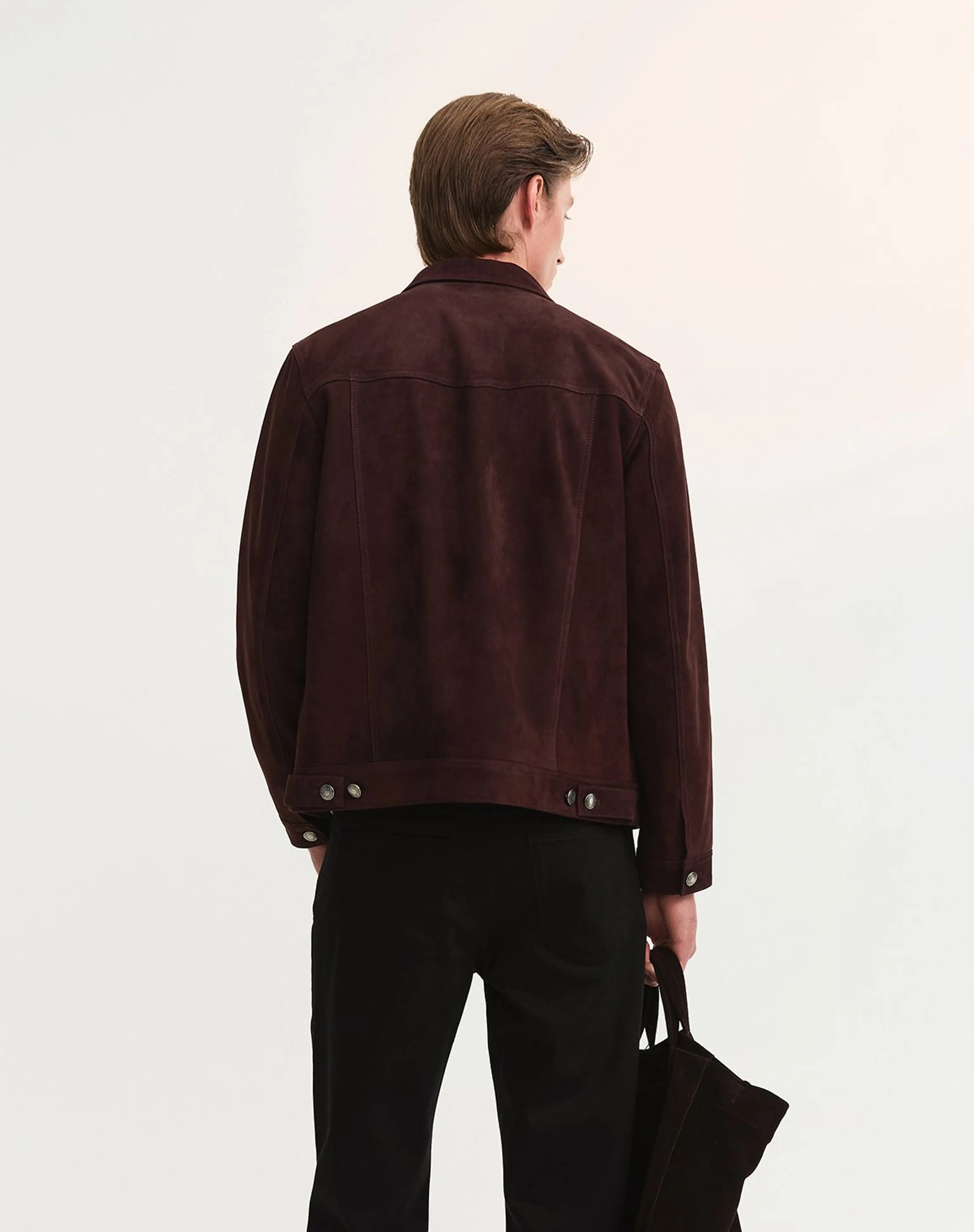 Sheepskin Suede Trucker Jacket - Image 3
