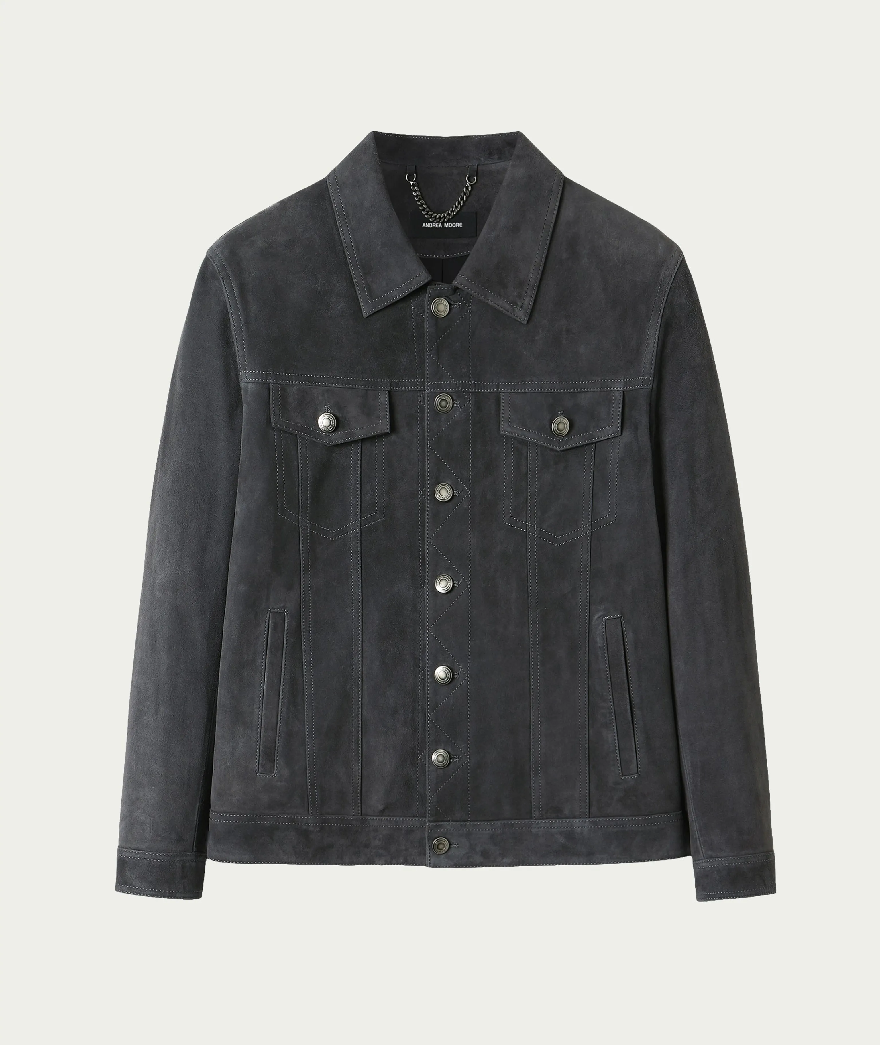 Sheepskin Suede Trucker Jacket - Image 6