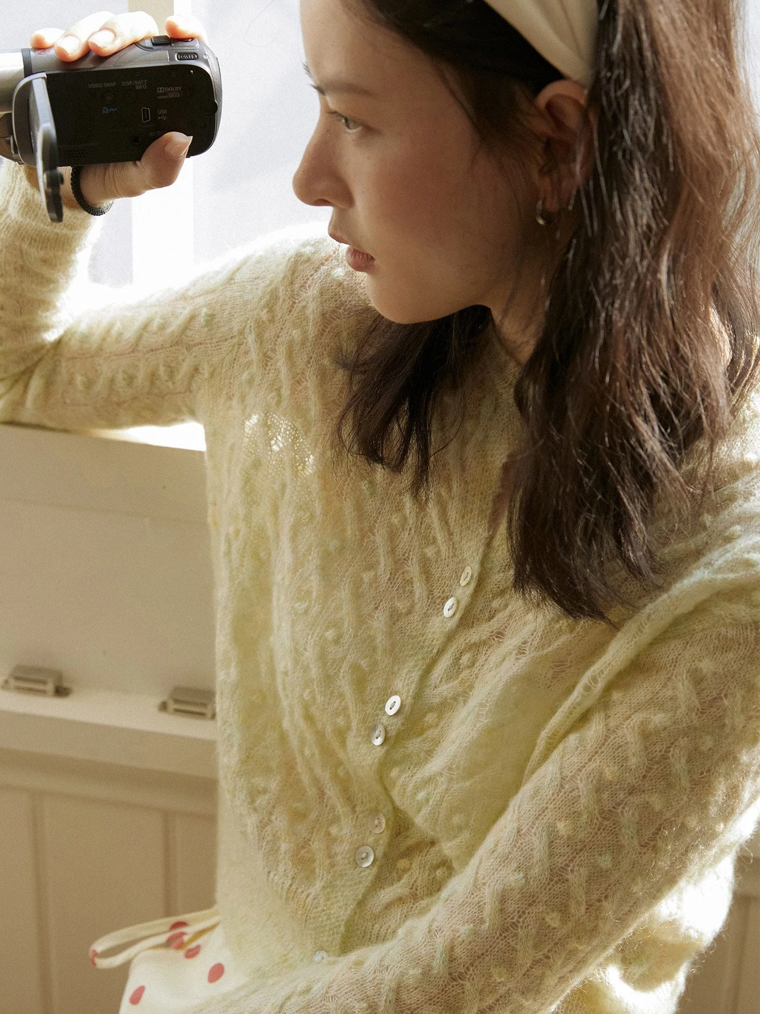 Sheer Cable Cardigan - Image 2
