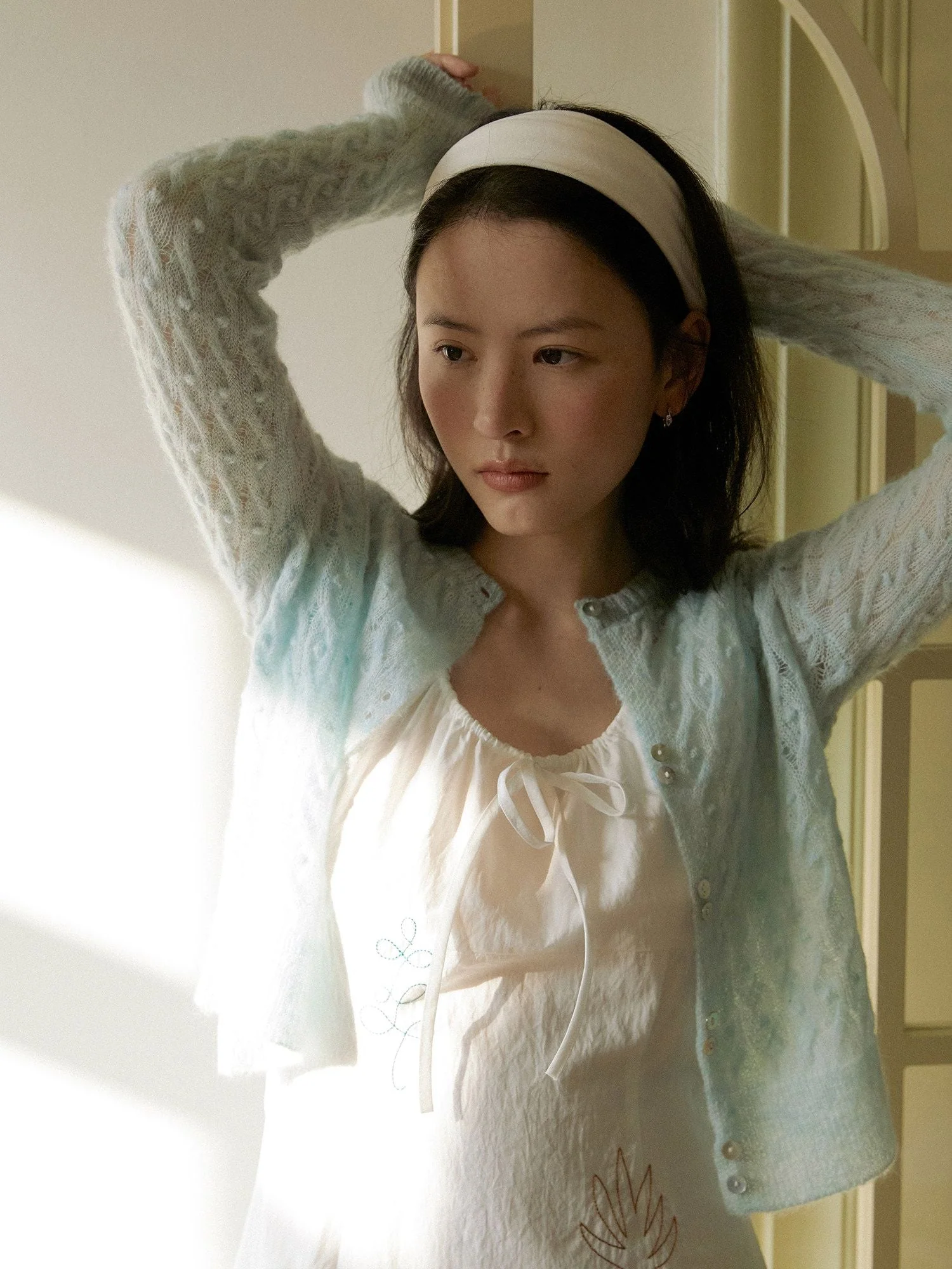 Sheer Cable Cardigan - Image 3