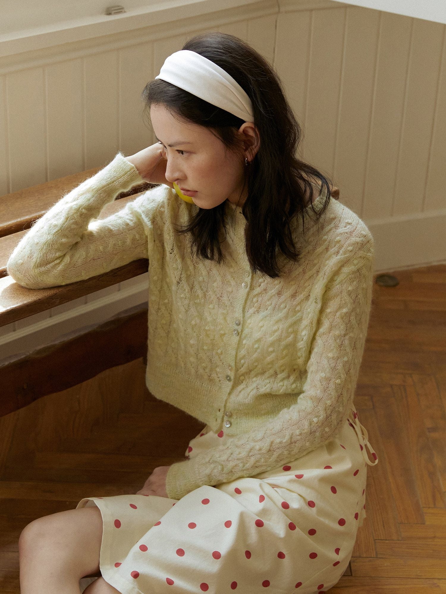Sheer Cable Cardigan - Image 5
