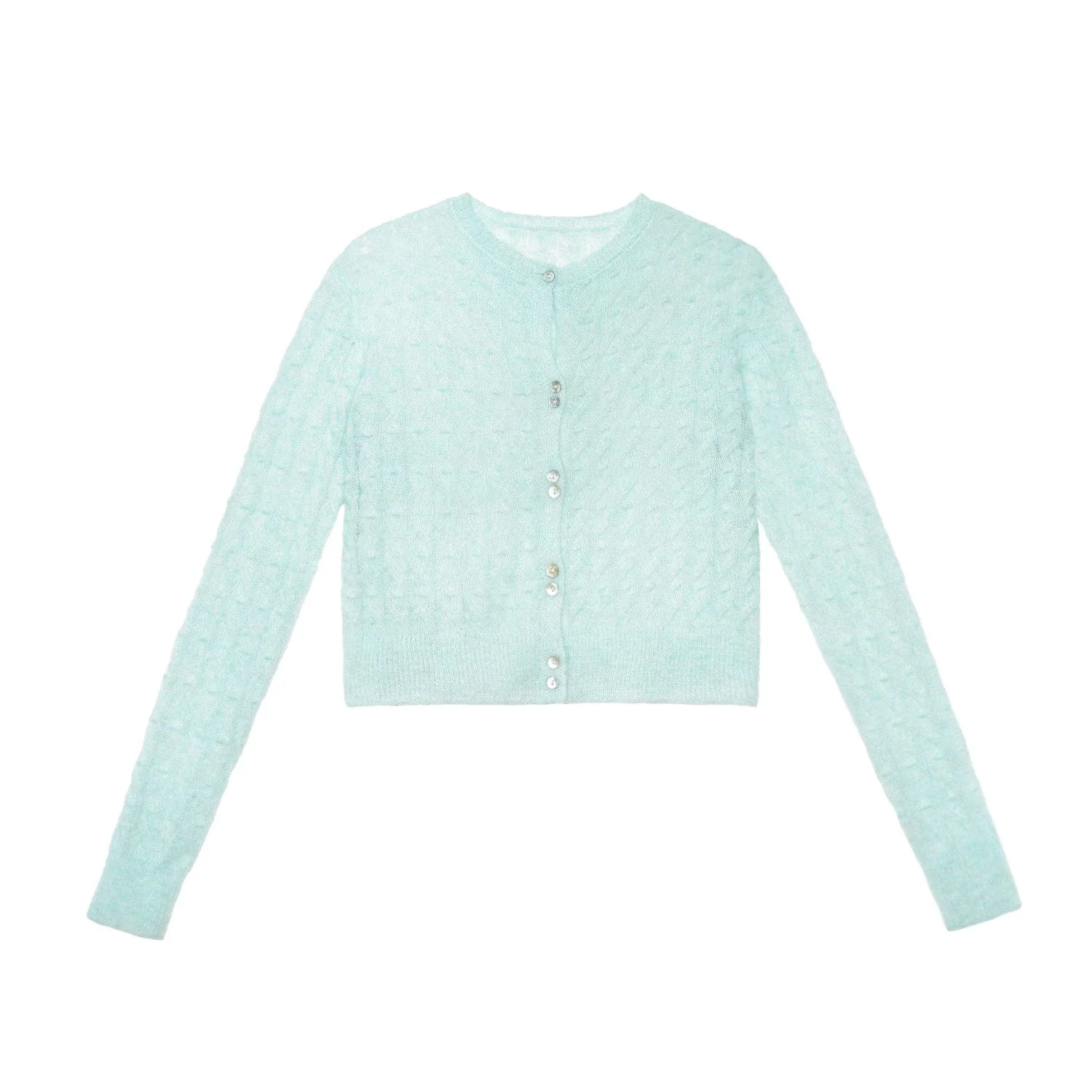 Sheer Cable Cardigan - Image 6