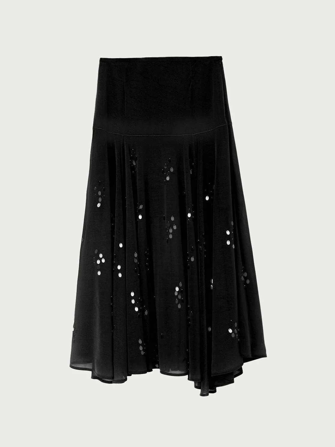 Sheer Embellished Mulberry Silk Midi Skirt - Image 7