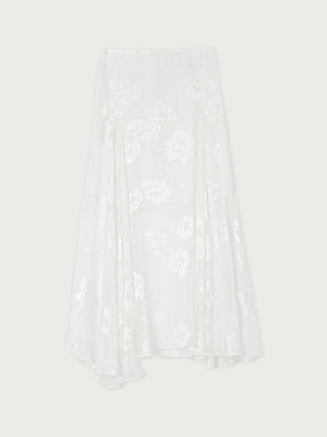 Sheer Embellished Mulberry Silk Midi Skirt - Image 8