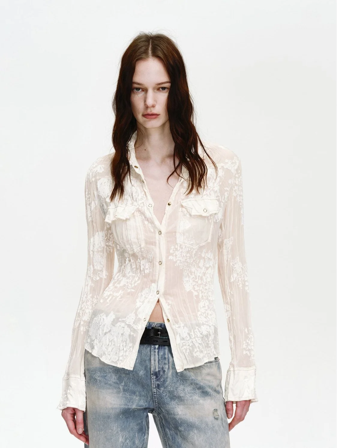 Sheer Floral Shirt - Image 6